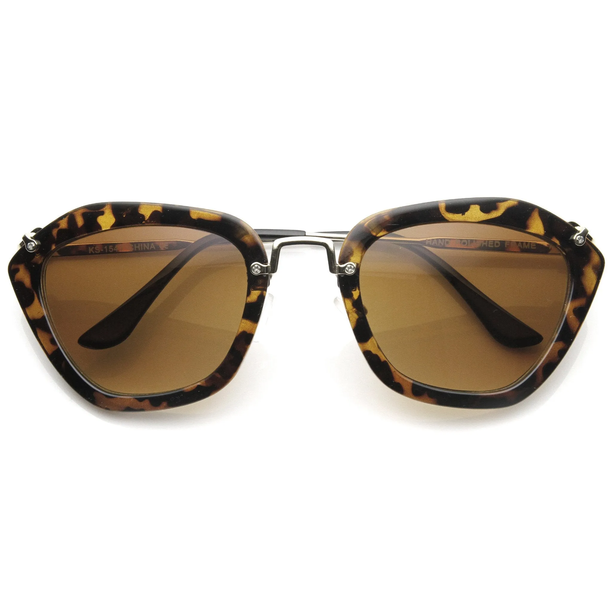 Fashion Hexagon Frame With Metal Accents Women's Sunglasses 9144 sold by ZeroUV