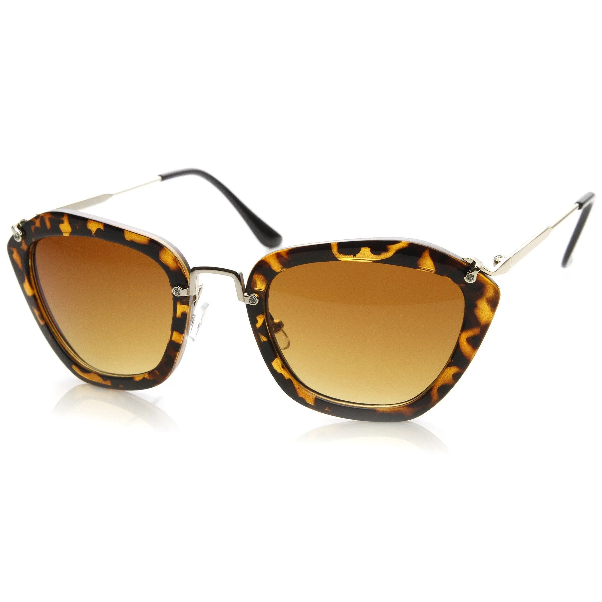 Fashion Hexagon Frame With Metal Accents Women's Sunglasses 9144 sold by ZeroUV product image thumbnail 2