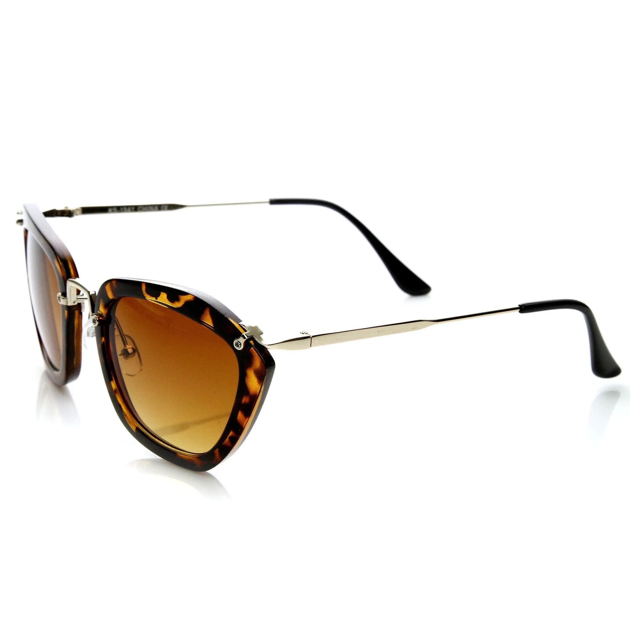 Fashion Hexagon Frame With Metal Accents Women's Sunglasses 9144 sold by ZeroUV product image thumbnail 3