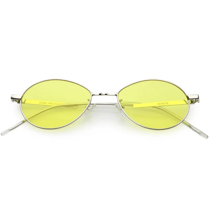Retro 1990's Small Oval Metal Color Tone Sunglasses C742 sold by ZeroUV