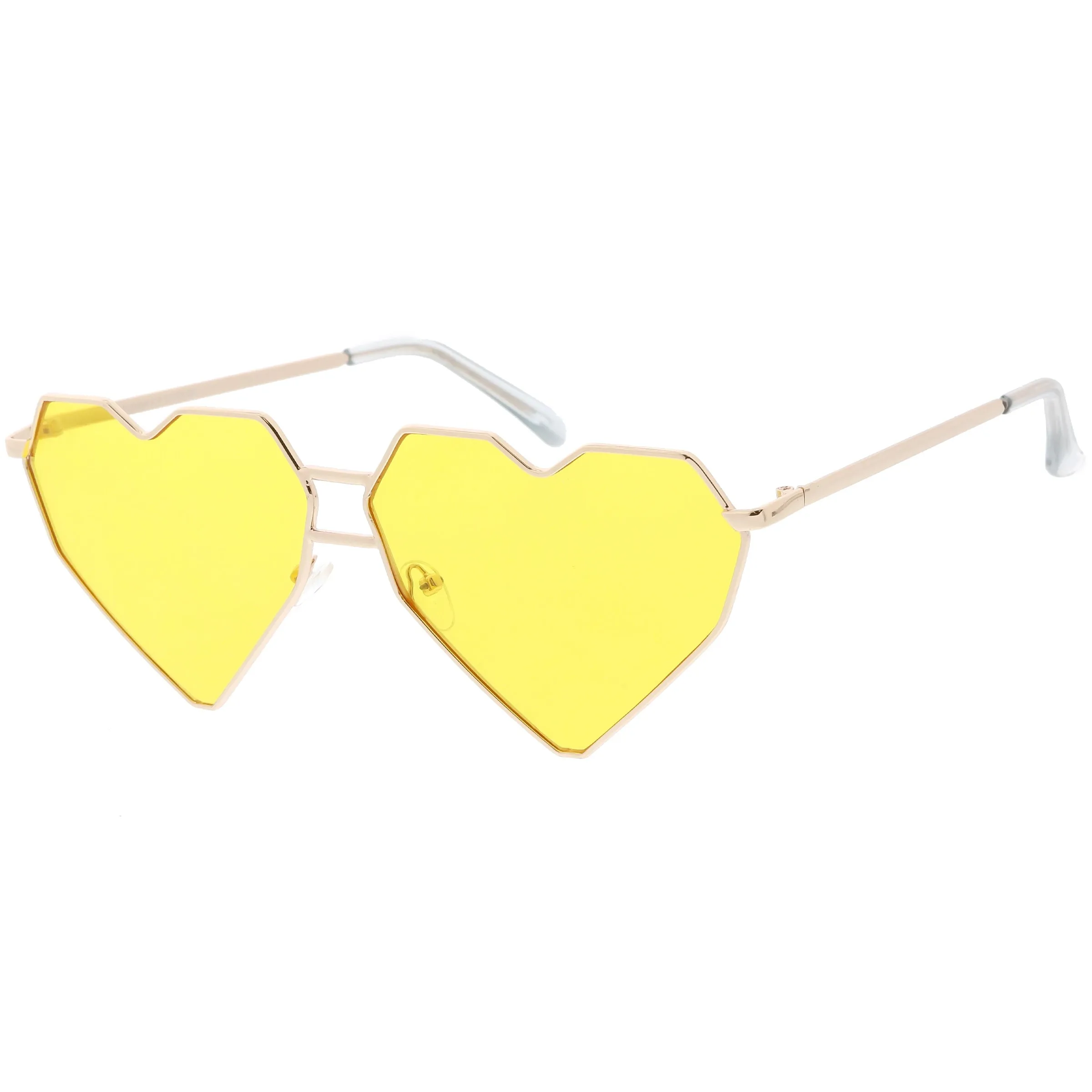 Women's Oversize Geometric Metal Heart Shape Sunglasses C629 sold by ZeroUV product image thumbnail 2