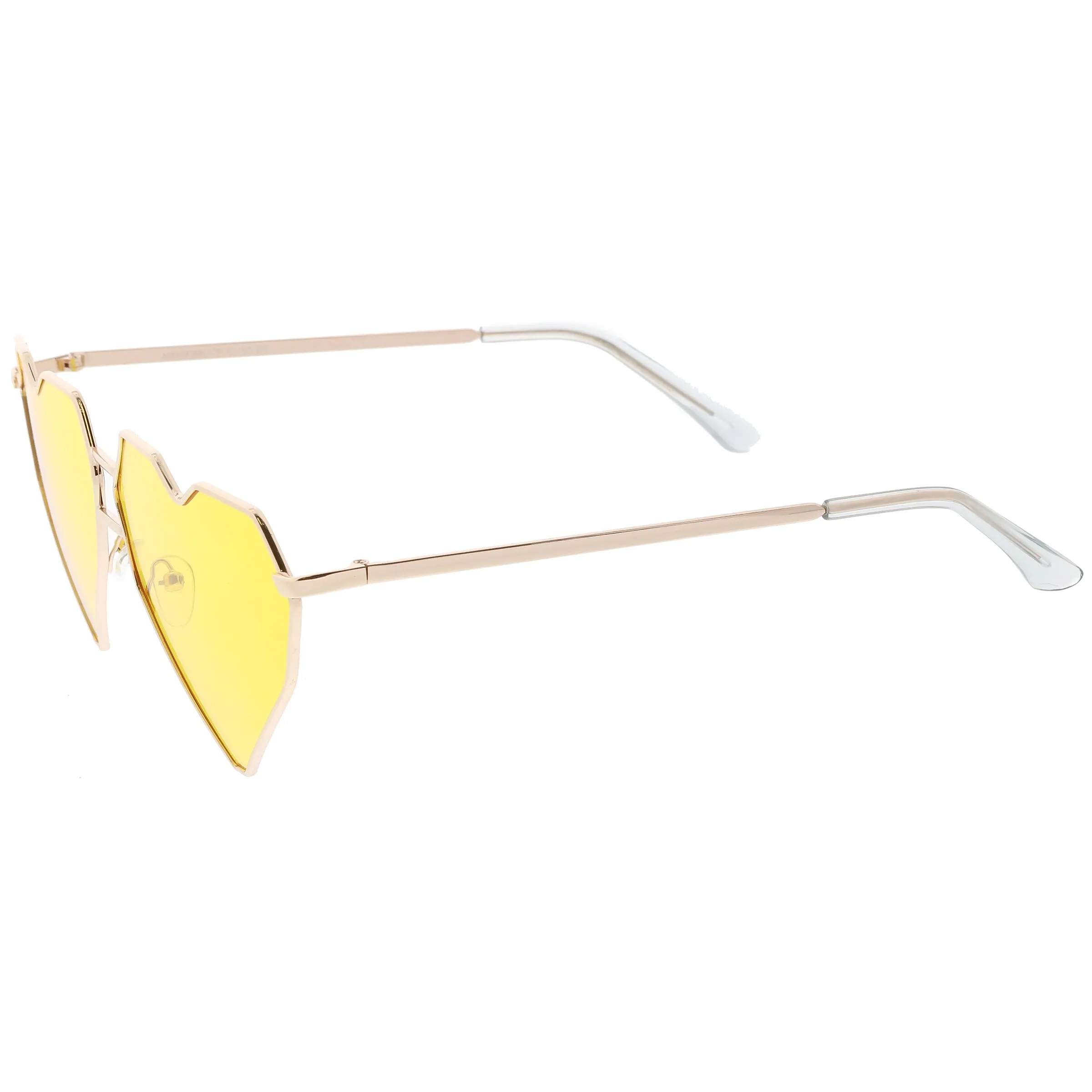 Women's Oversize Geometric Metal Heart Shape Sunglasses C629 sold by ZeroUV product image thumbnail 3