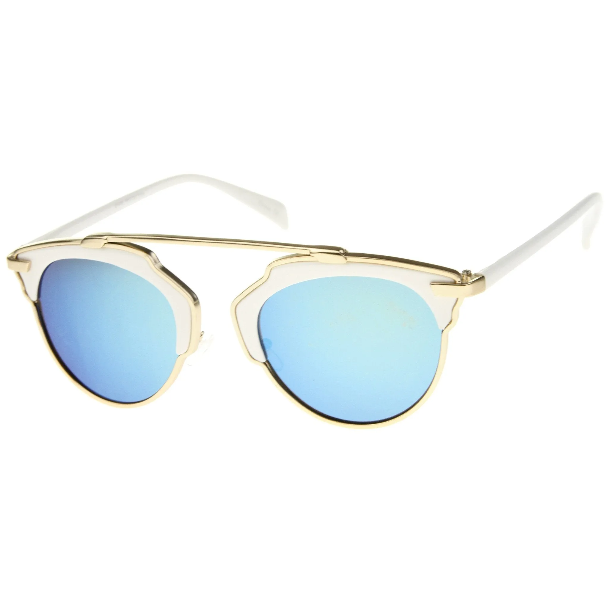 Modern Fashion 2 Tone Mirrored Lens Aviator Sunglasses A209 sold by ZeroUV product image thumbnail 4