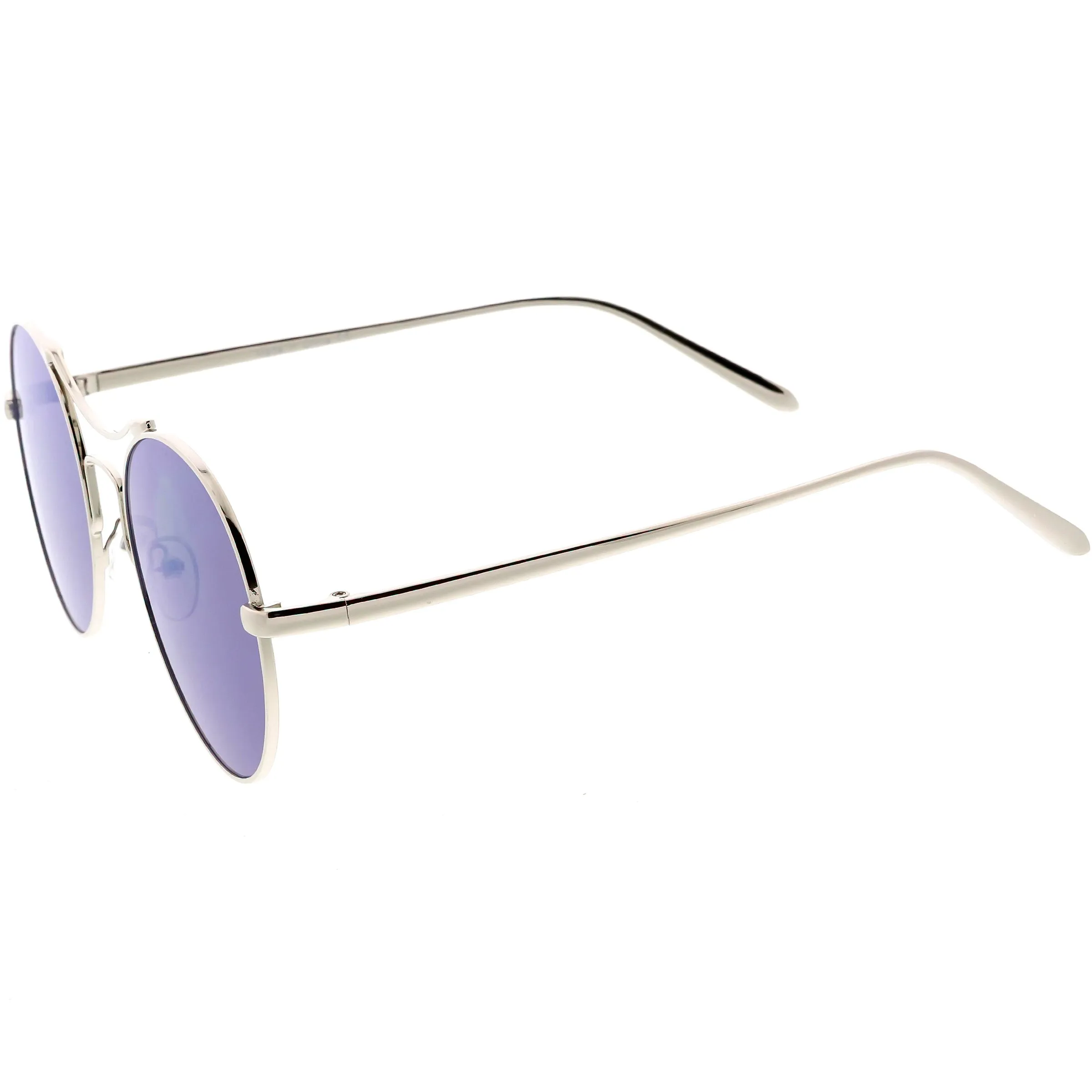 Chic Modern Slim Metal Flat Lens Round Sunglasses C873 sold by ZeroUV product image thumbnail 3