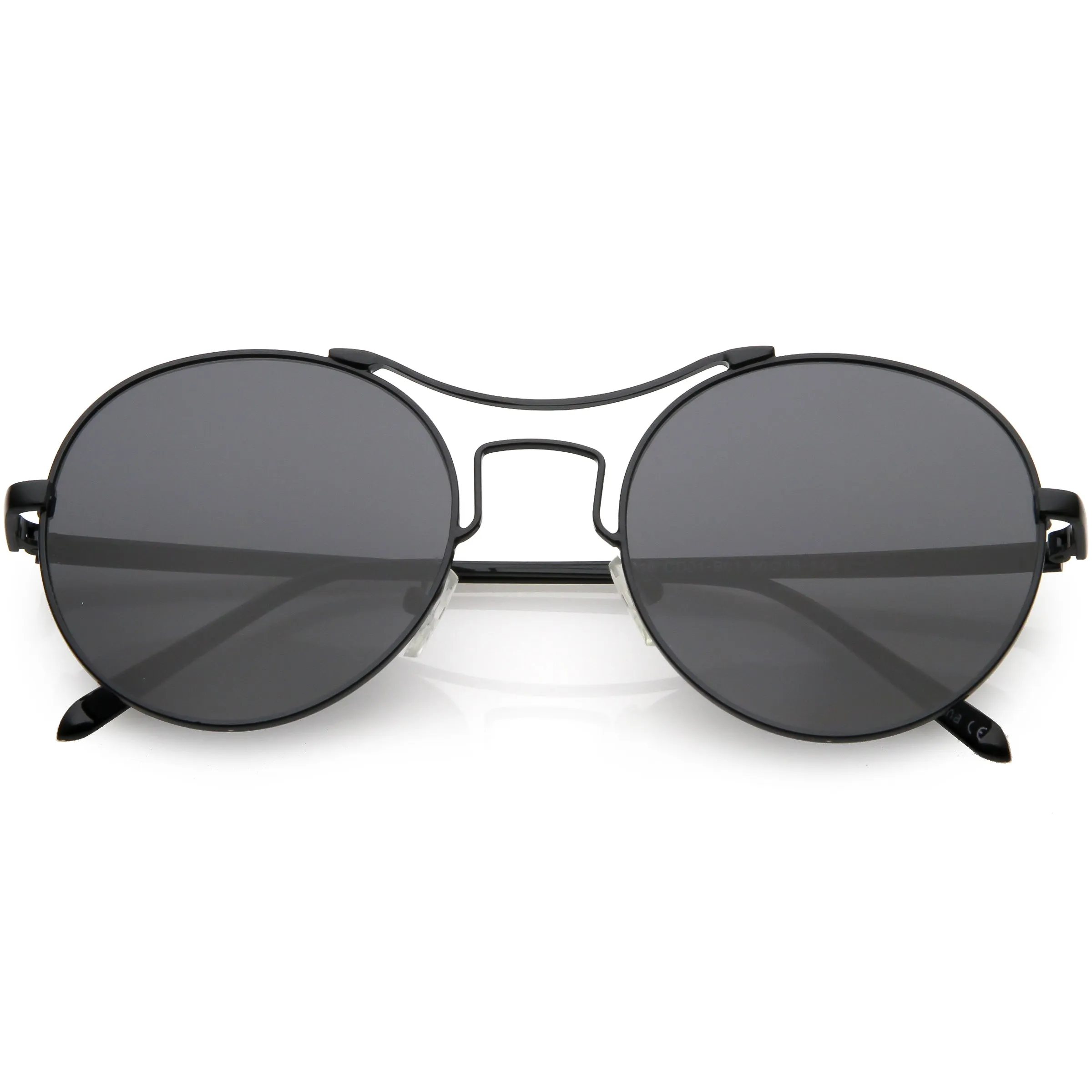 Chic Modern Slim Metal Flat Lens Round Sunglasses C873 sold by ZeroUV product image thumbnail 5