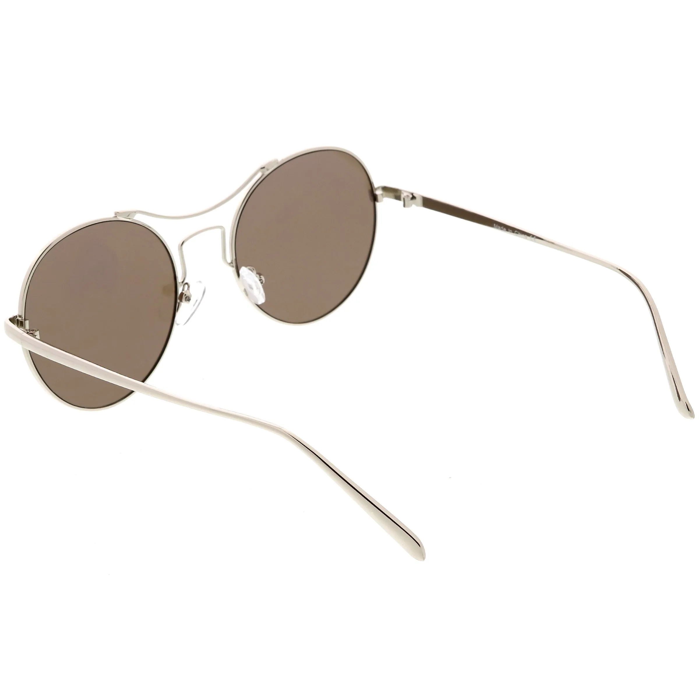Chic Modern Slim Metal Flat Lens Round Sunglasses C873 sold by ZeroUV product image thumbnail 4