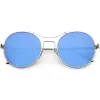 Chic Modern Slim Metal Flat Lens Round Sunglasses C873 sold by ZeroUV