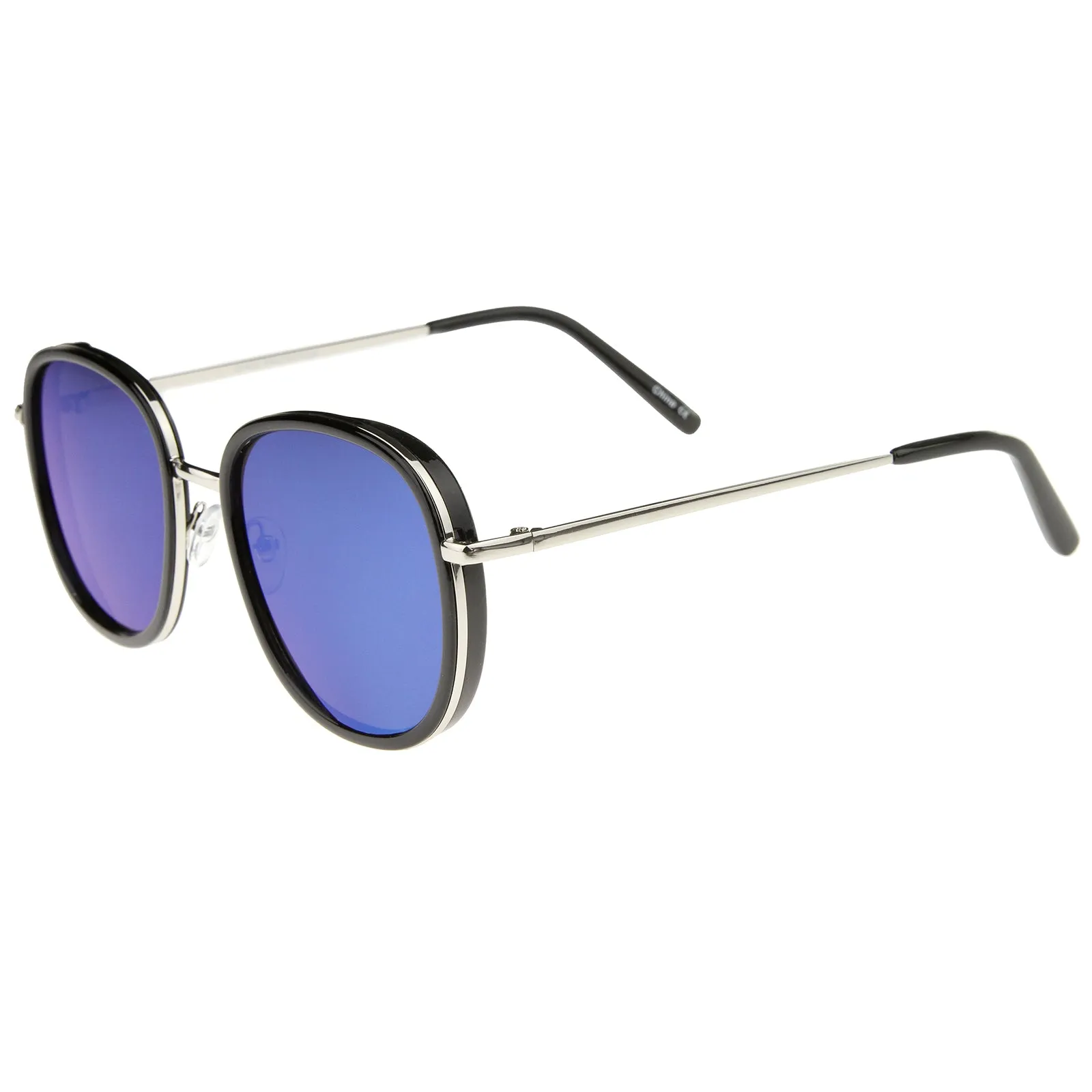 Euro Retro Modern Iridescent Mirror Lens Sunglasses A355 sold by ZeroUV product image thumbnail 3