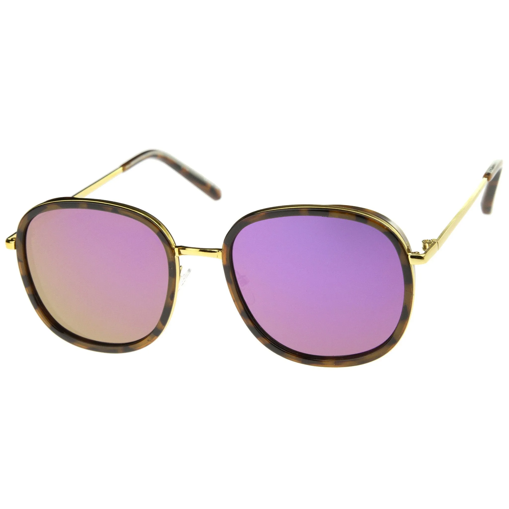 Euro Retro Modern Iridescent Mirror Lens Sunglasses A355 sold by ZeroUV product image thumbnail 5