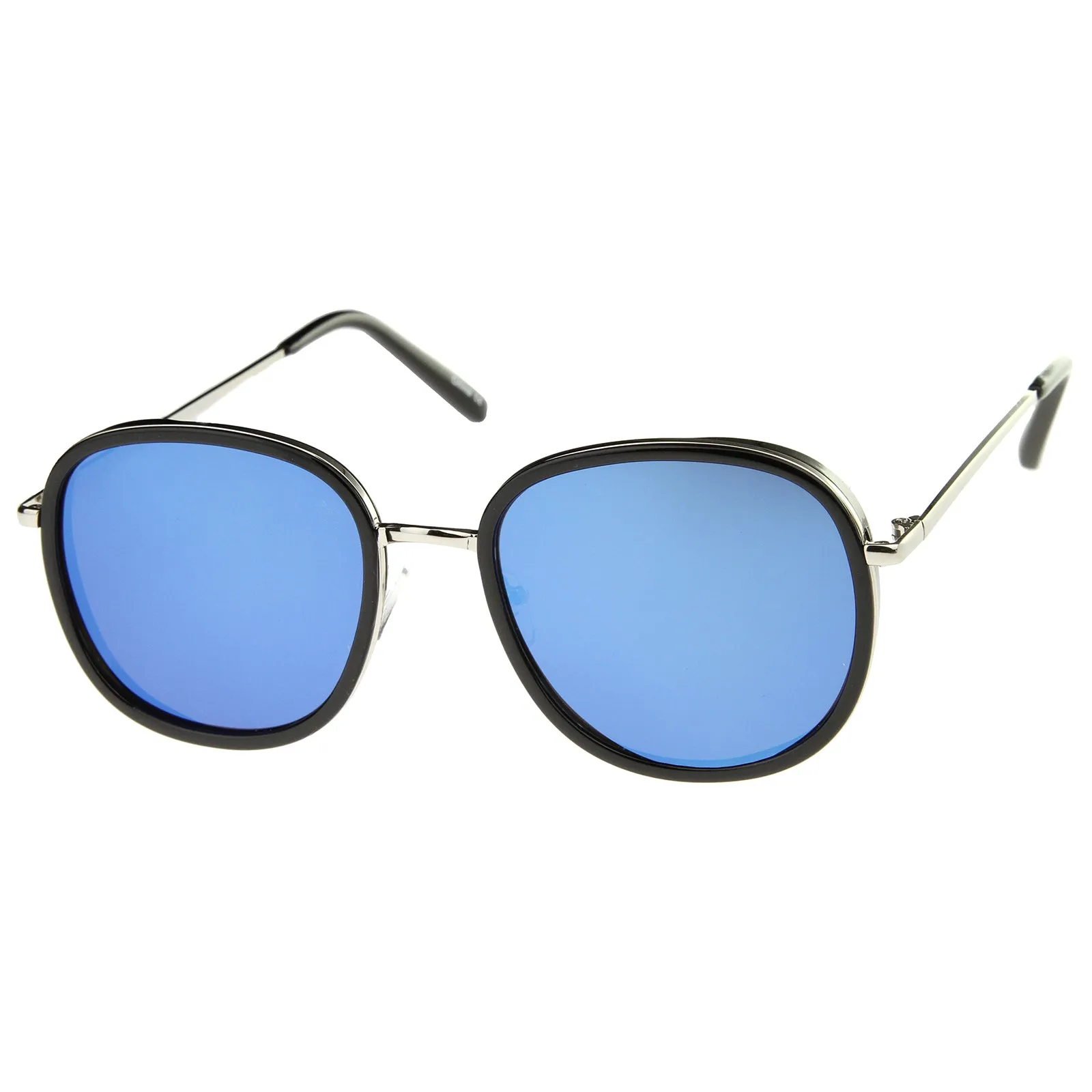 Euro Retro Modern Iridescent Mirror Lens Sunglasses A355 sold by ZeroUV product image thumbnail 2