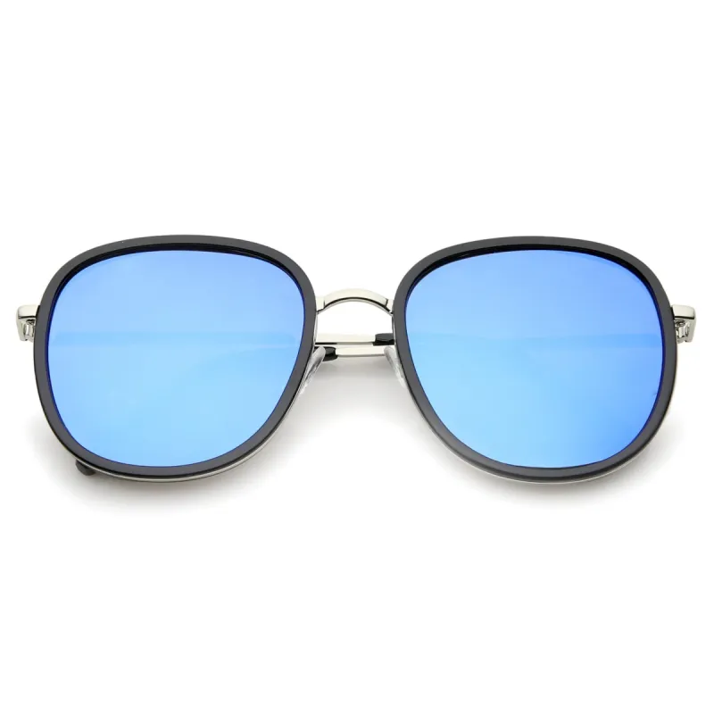 Euro Retro Modern Iridescent Mirror Lens Sunglasses A355 sold by ZeroUV