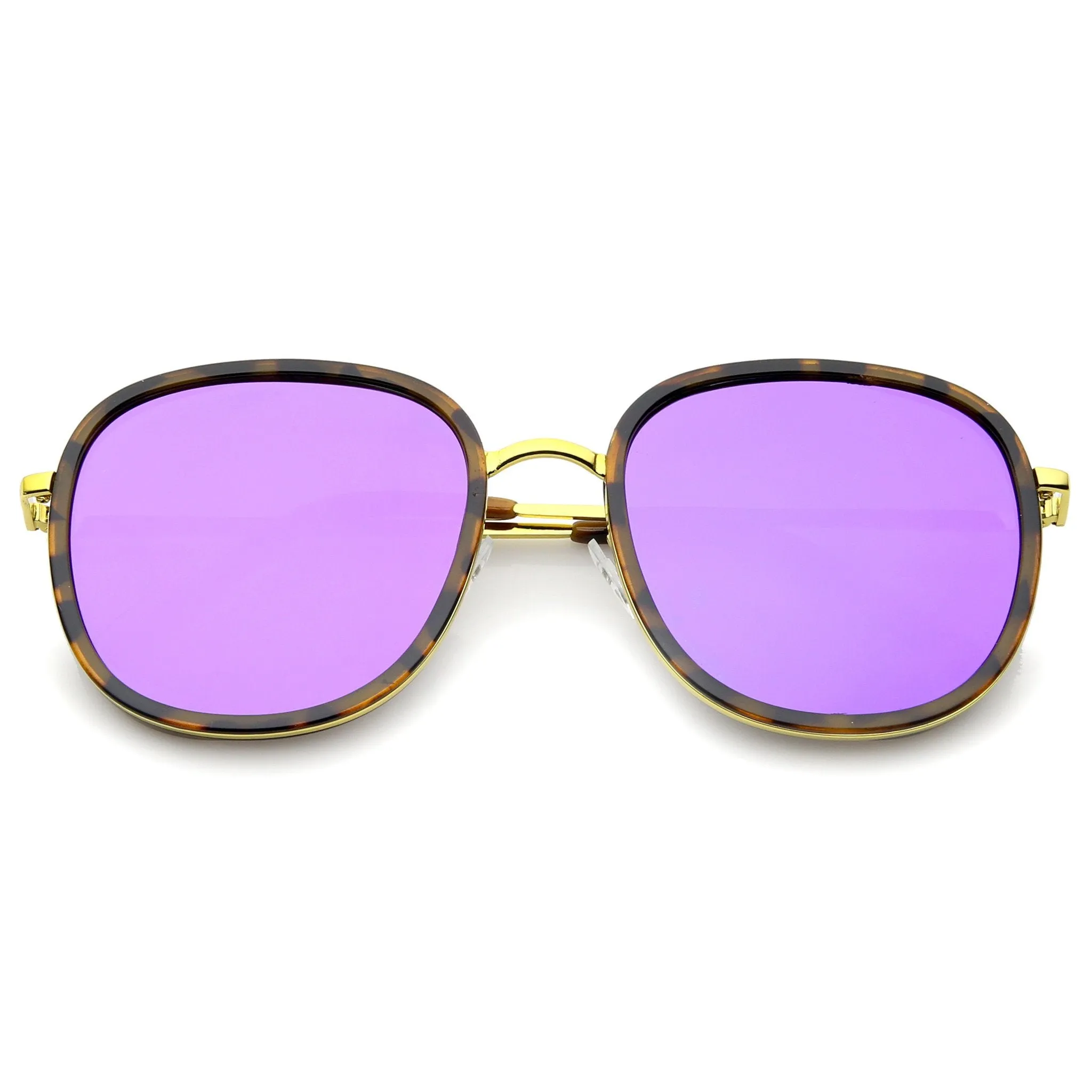Euro Retro Modern Iridescent Mirror Lens Sunglasses A355 sold by ZeroUV product image thumbnail 4