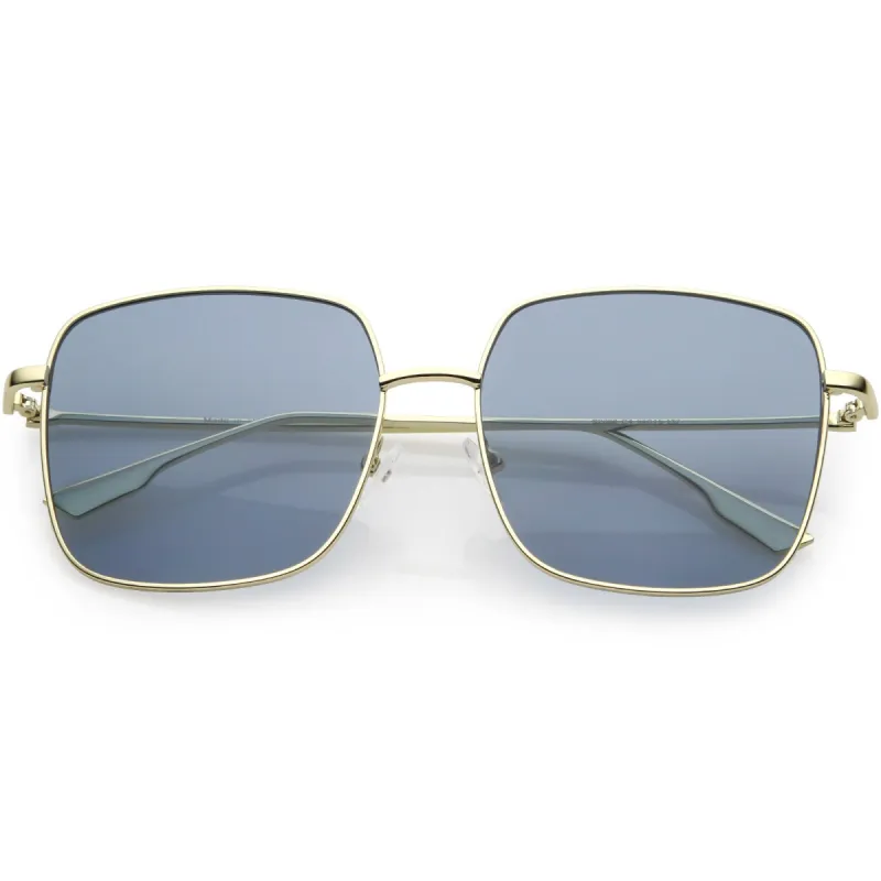 Retro Modern Women's Oversize Square Flat Lens Sunglasses C831 sold by ZeroUV