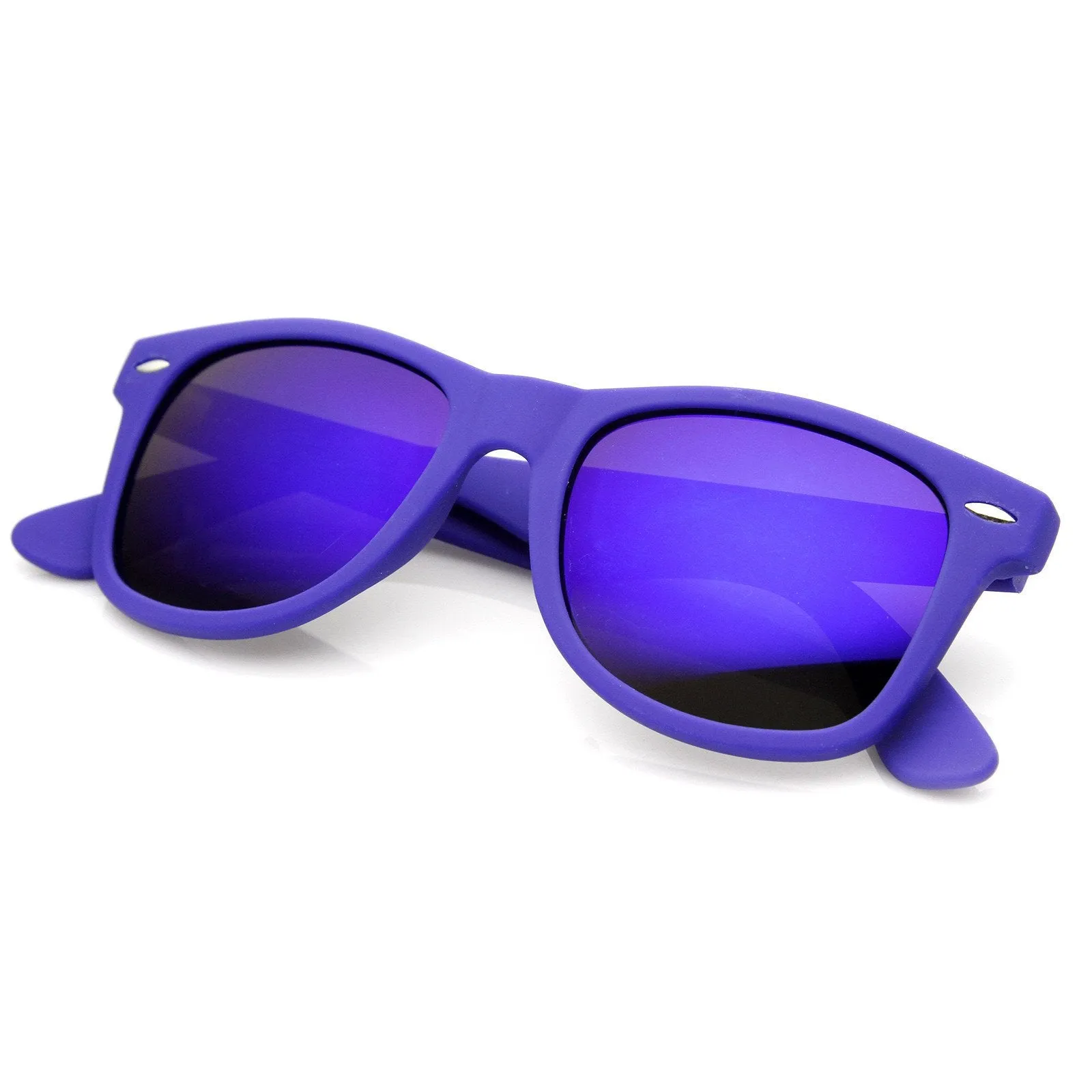 Trendy Soft Rubber Colorful Mirror Lens Horned Rim Sunglasses 8999 sold by ZeroUV product image thumbnail 4