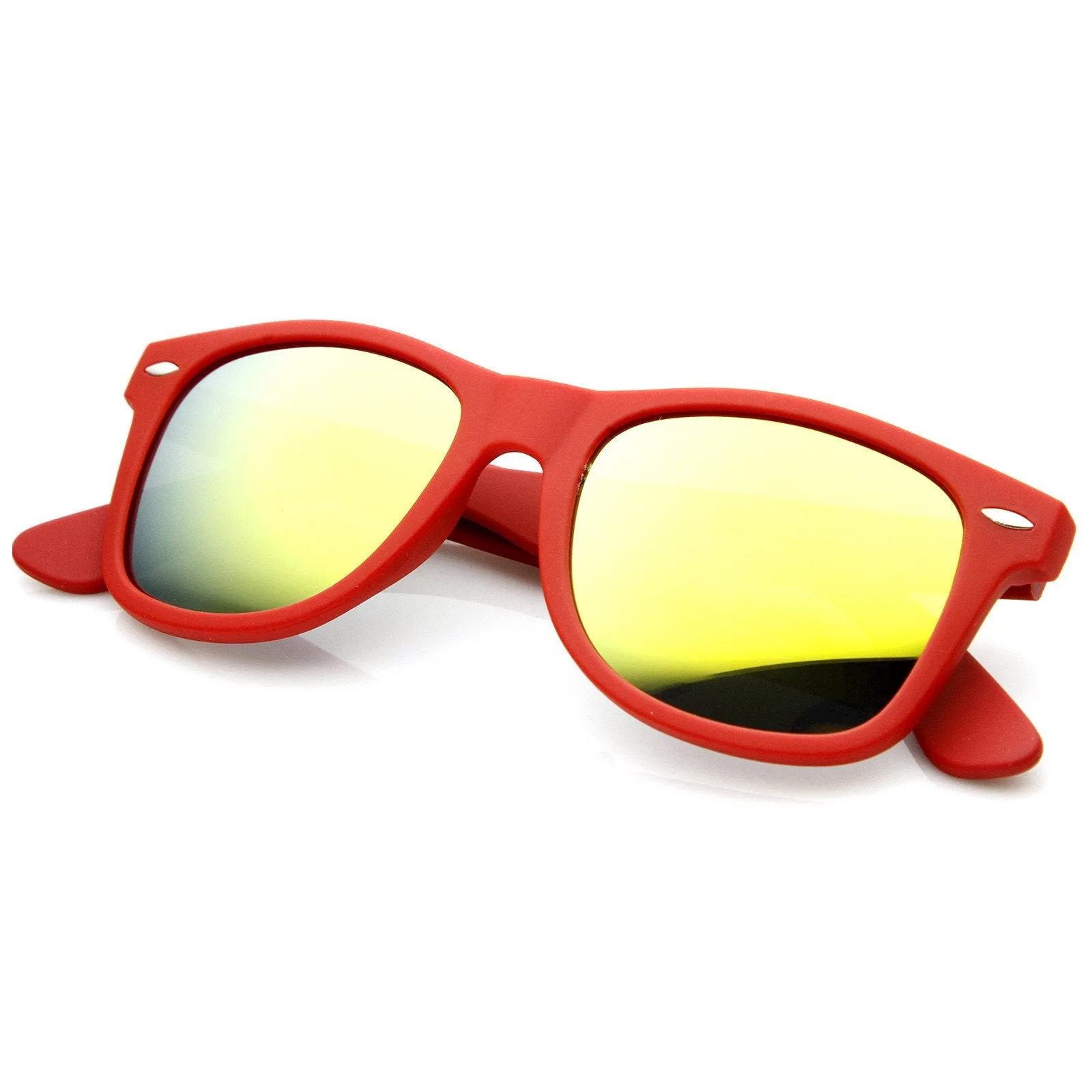 Trendy Soft Rubber Colorful Mirror Lens Horned Rim Sunglasses 8999 sold by ZeroUV product image thumbnail 2