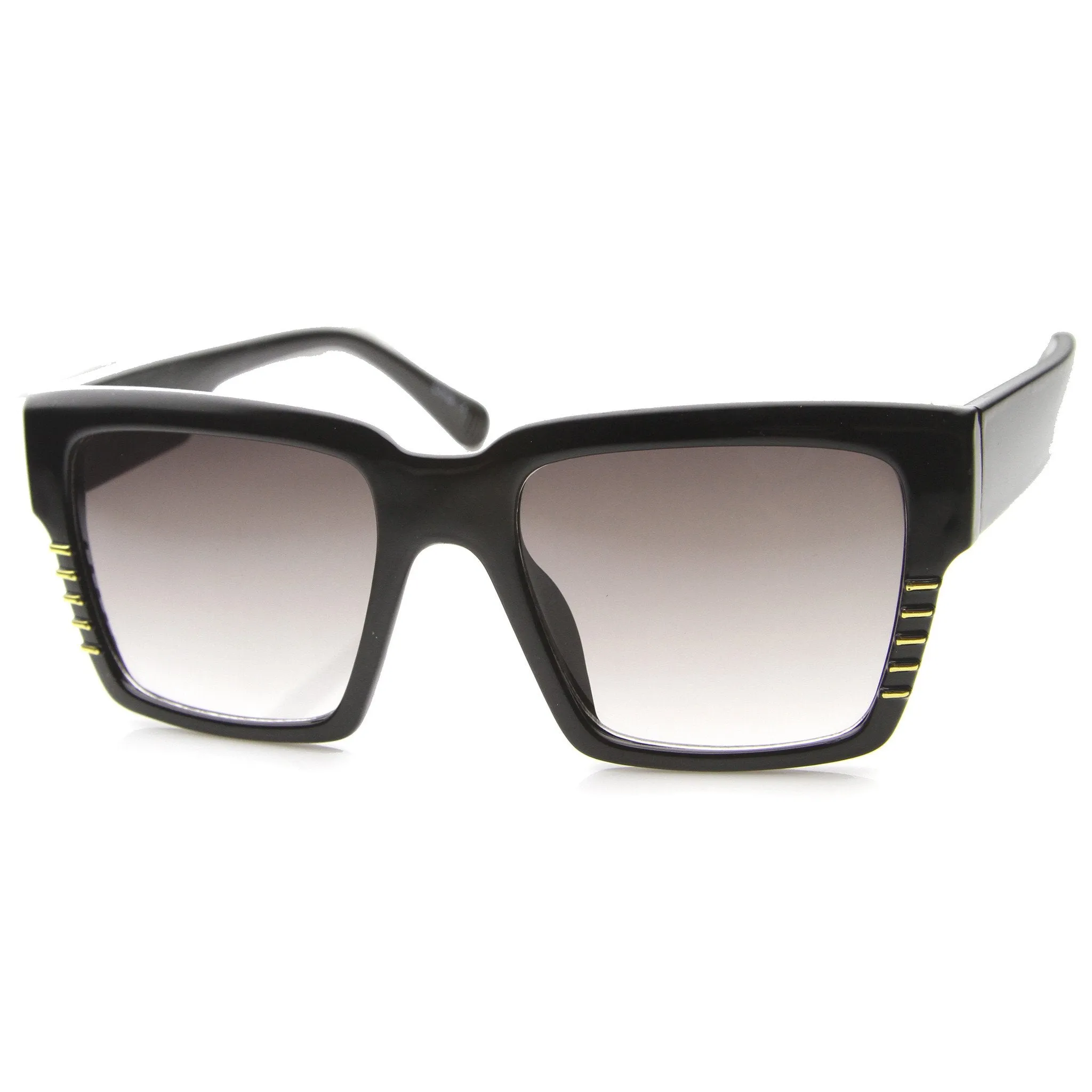 Oversize Square Bold Frame Horned Rim Sunglasses 9988 sold by ZeroUV product image thumbnail 2