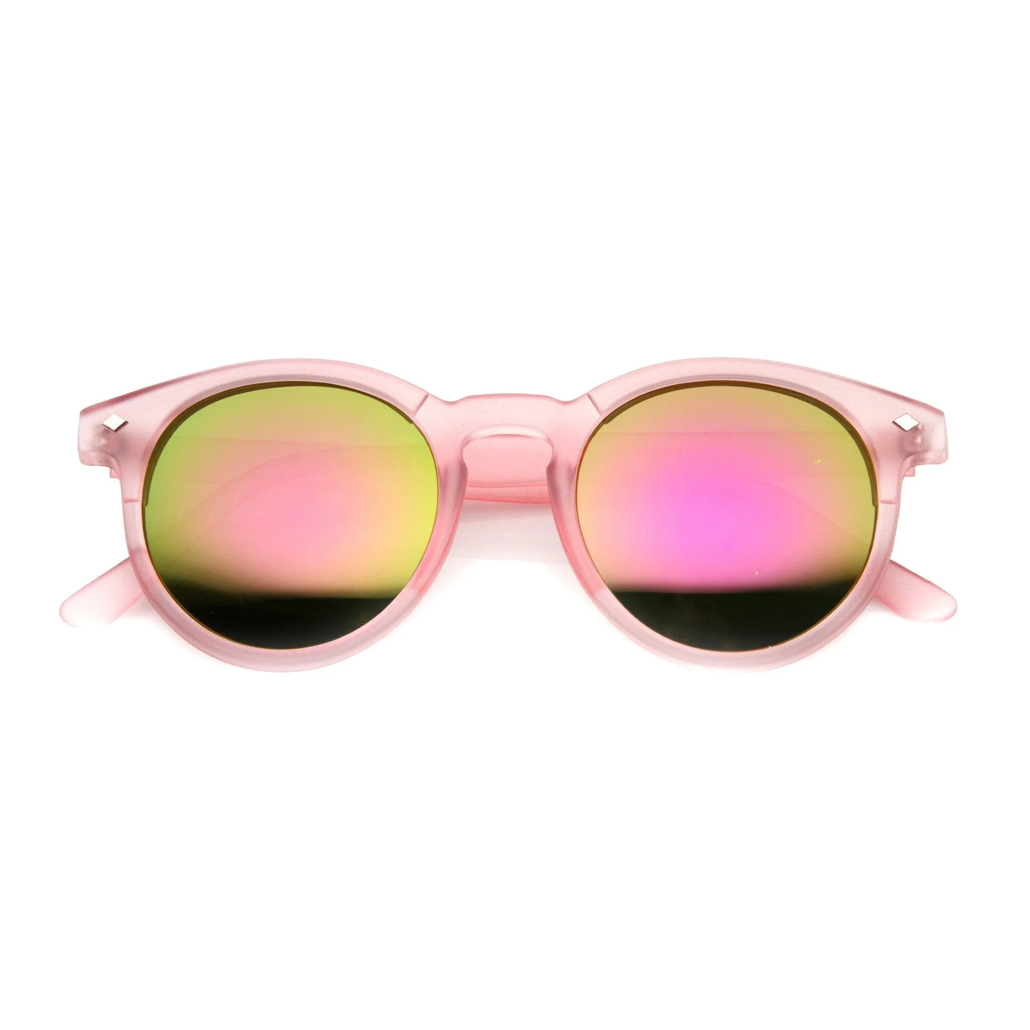 Retro P3 Round Flash Color Mirrored Lens Colorful Sunglasses 8932 sold by ZeroUV product image thumbnail 5