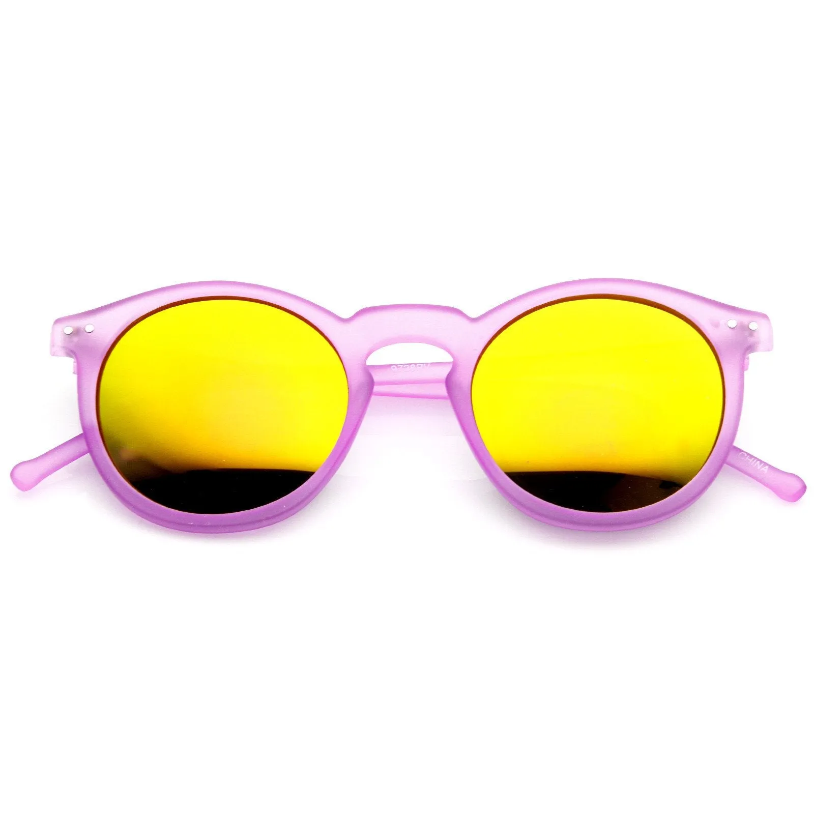 Retro P3 Round Flash Color Mirrored Lens Colorful Sunglasses 8932 sold by ZeroUV product image thumbnail 2