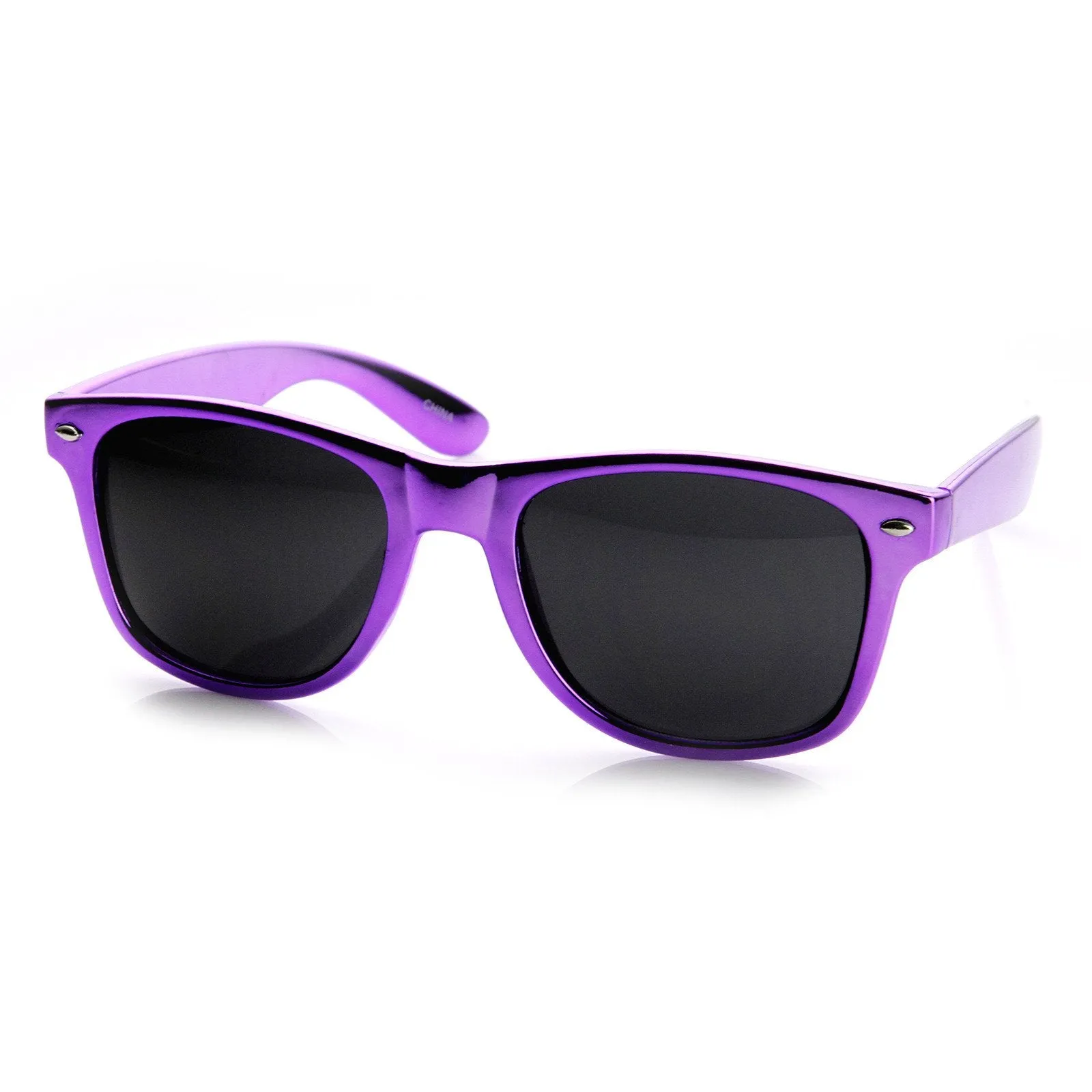 Shiny Foil Reflective Coating Retro Horned Rim Sunglasses 8724 sold by ZeroUV product image thumbnail 5