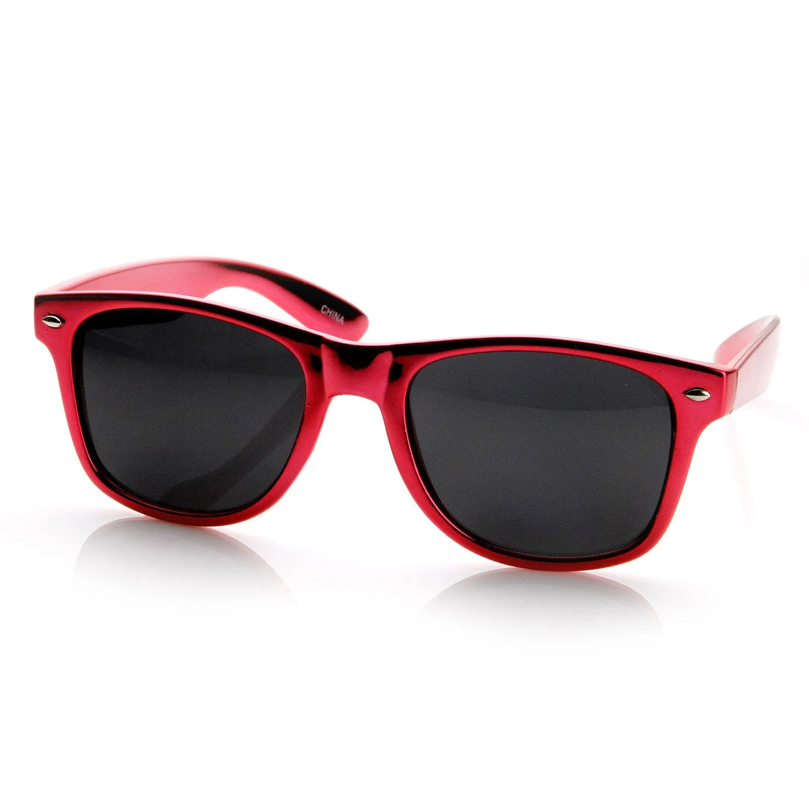 Shiny Foil Reflective Coating Retro Horned Rim Sunglasses 8724 sold by ZeroUV product image thumbnail 3