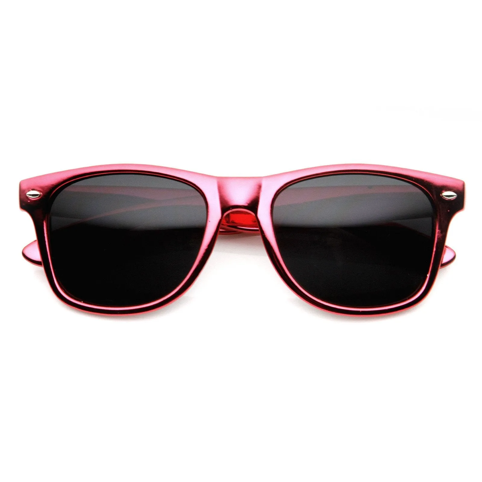 Shiny Foil Reflective Coating Retro Horned Rim Sunglasses 8724 sold by ZeroUV