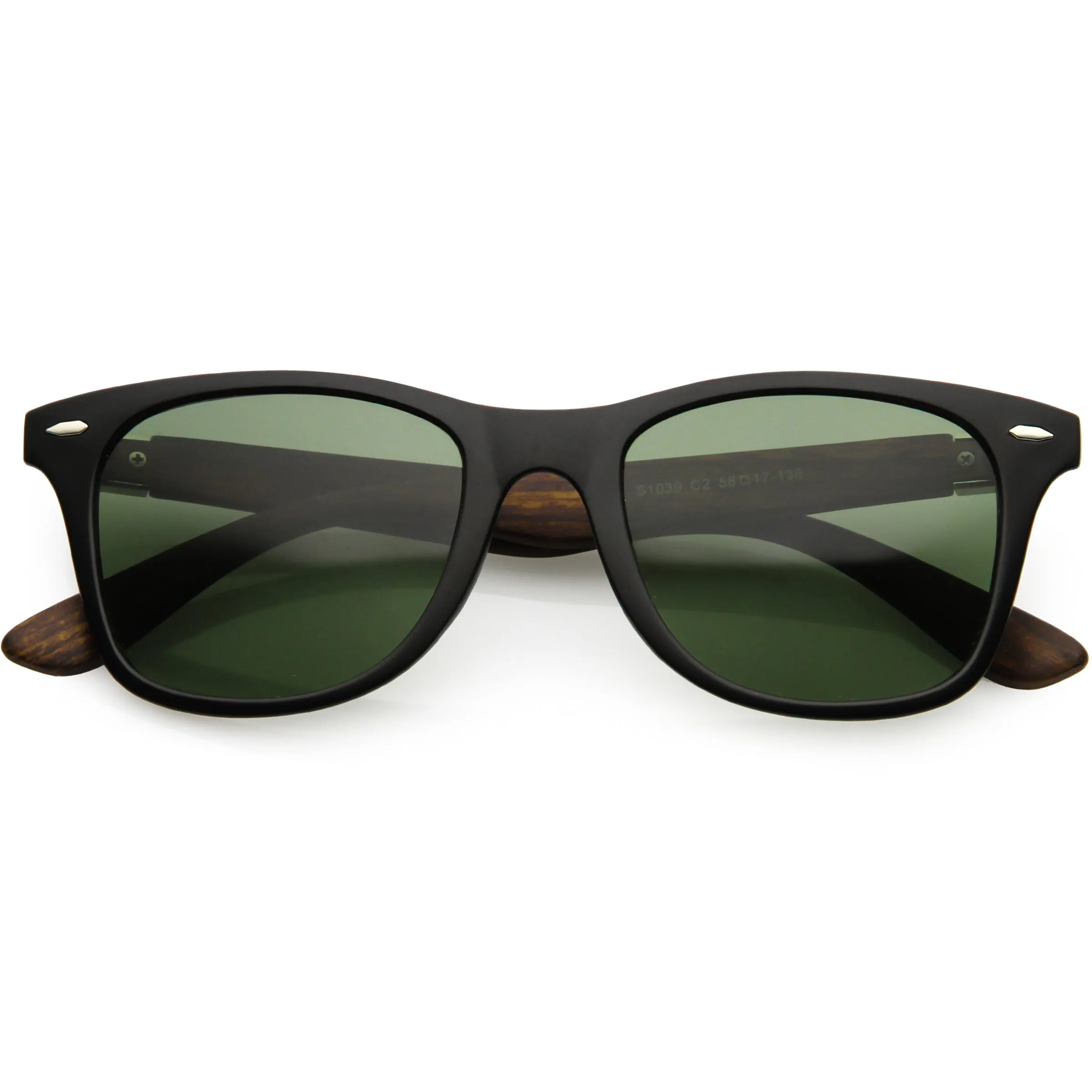 Unisex Outdoors Hiking Wood Print Horned Rim Sunglasses C845 sold by ZeroUV product image thumbnail 4