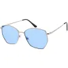 Oversize Retro Geometric Color Tone Flat Lens Metal Sunglasses C947 sold by ZeroUV