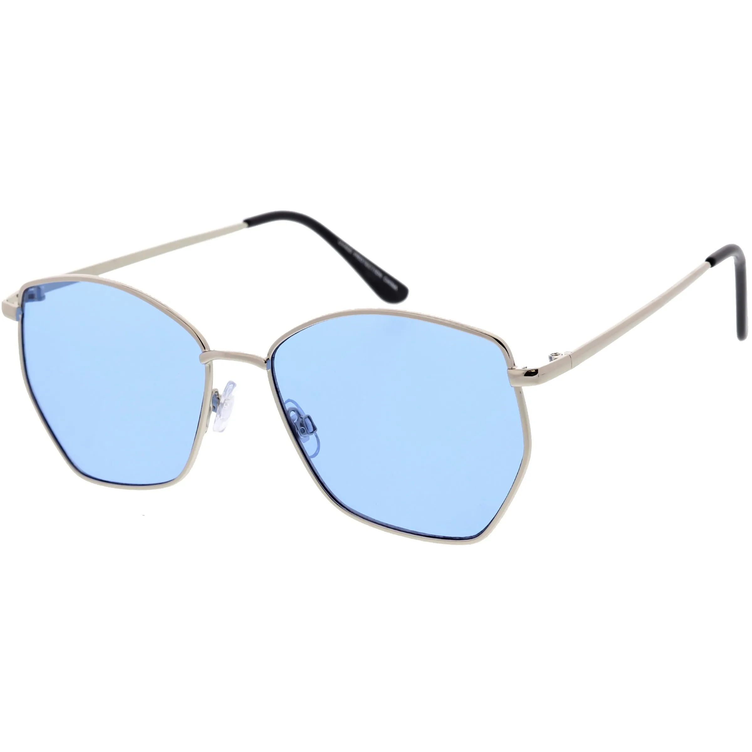 Oversize Retro Geometric Color Tone Flat Lens Metal Sunglasses C947 sold by ZeroUV product image thumbnail 2