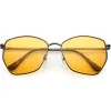 Oversize Retro Geometric Color Tone Flat Lens Metal Sunglasses C947 sold by ZeroUV