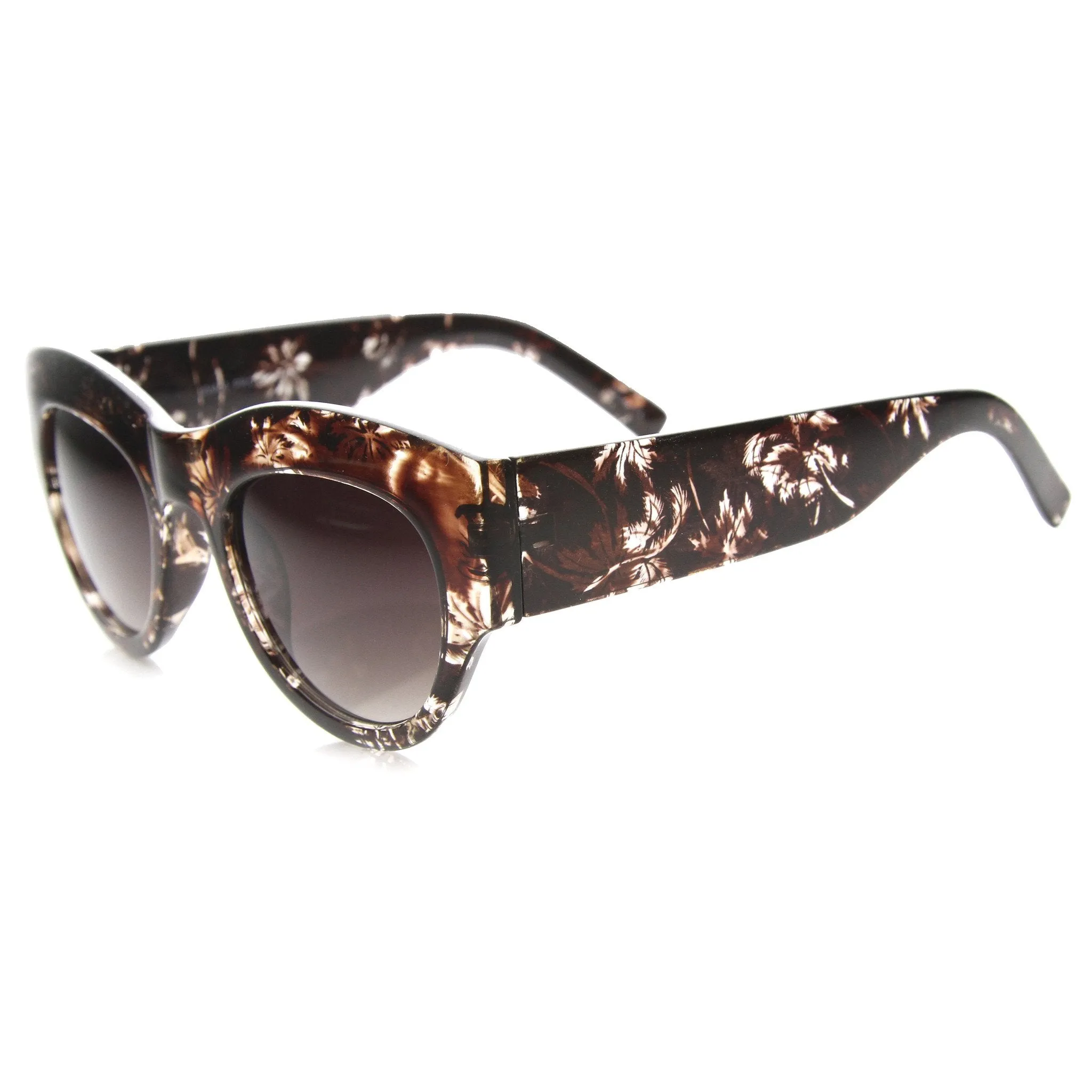 Women's Transparent Palm Tree Print Cat Eye Sunglasses 9860 sold by ZeroUV product image thumbnail 2