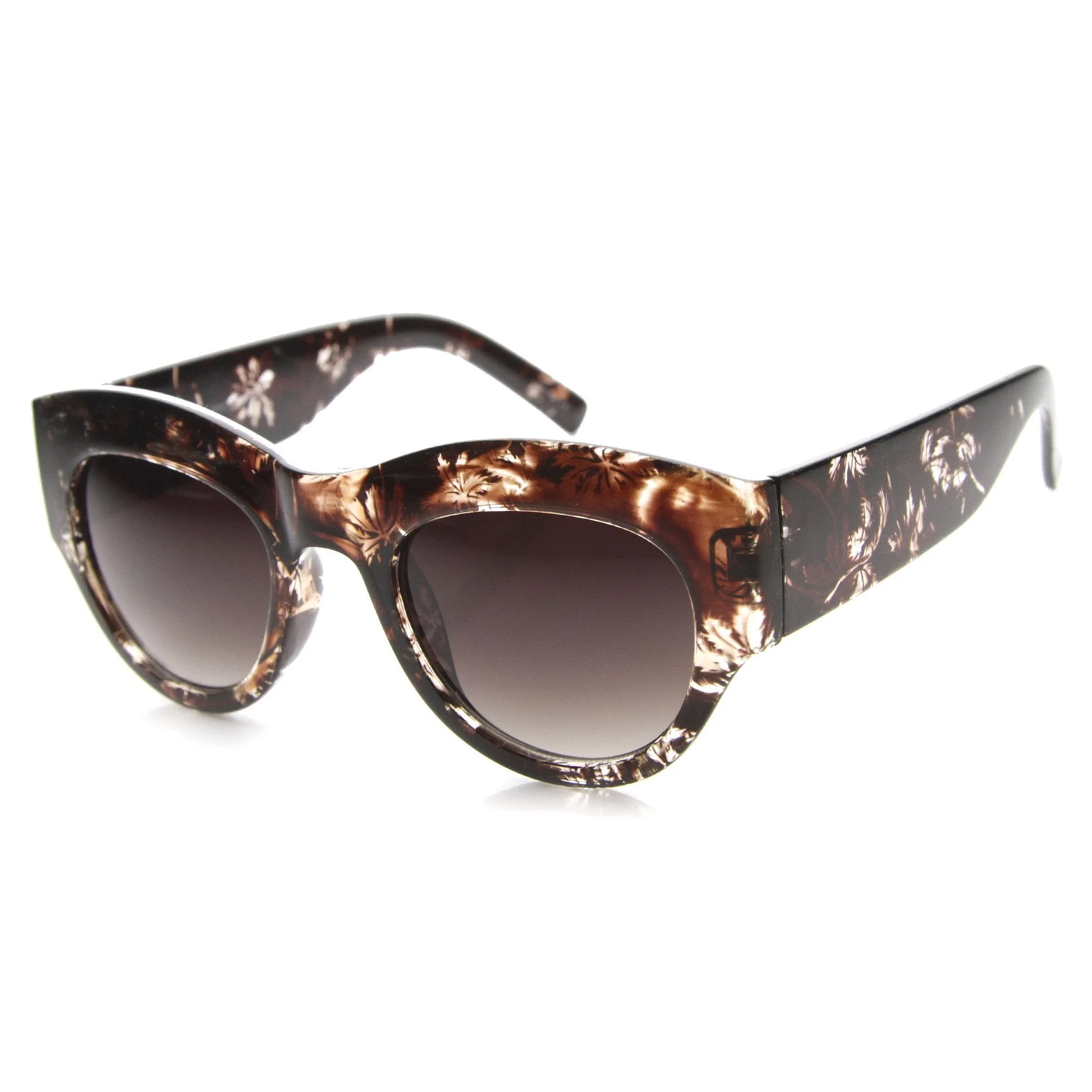 Women's Transparent Palm Tree Print Cat Eye Sunglasses 9860 sold by ZeroUV product image thumbnail 4