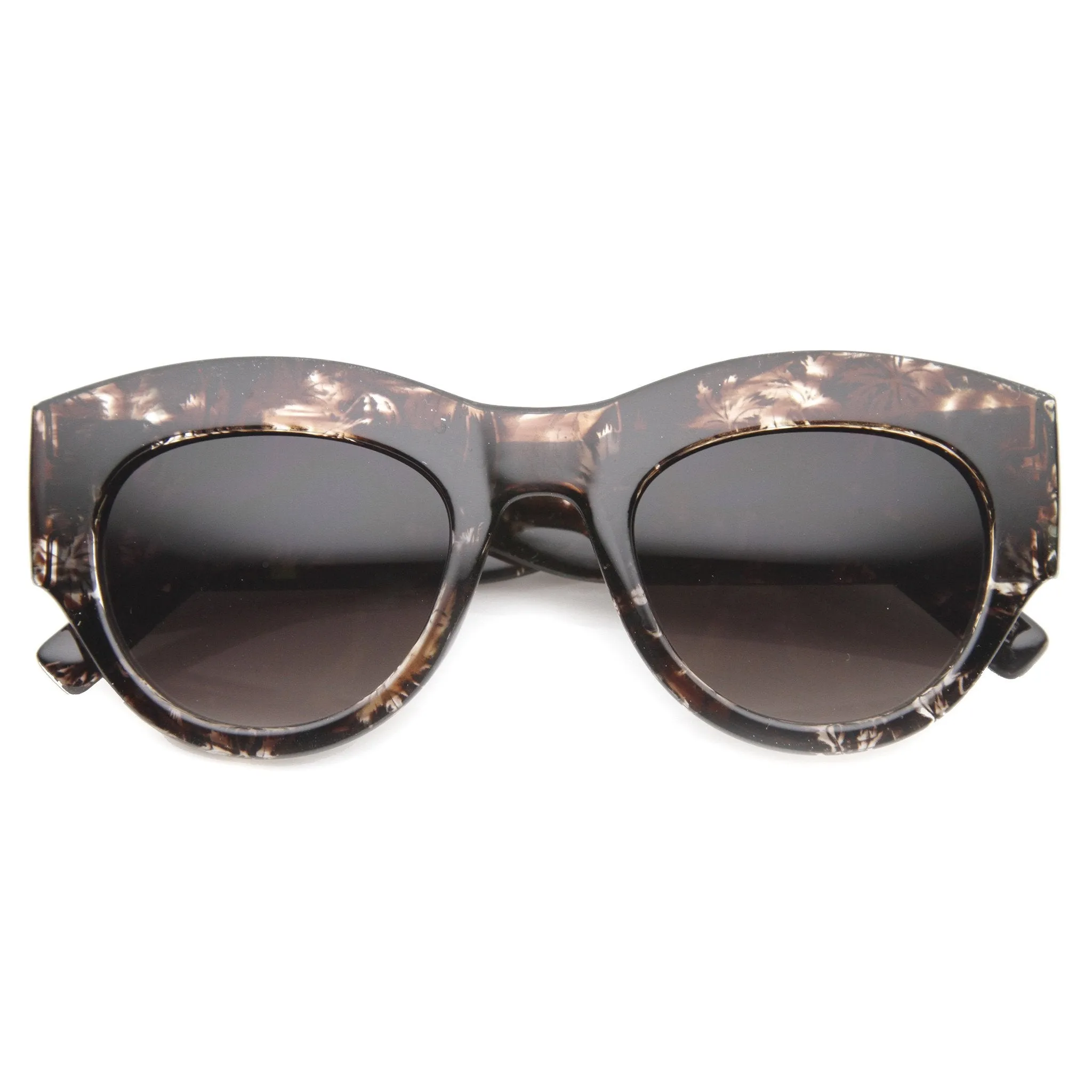 Women's Transparent Palm Tree Print Cat Eye Sunglasses 9860 sold by ZeroUV