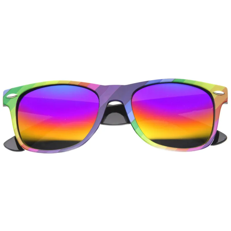 Party Rainbow Horned Rim Mirrored Lens Sunglasses 9499 sold by ZeroUV