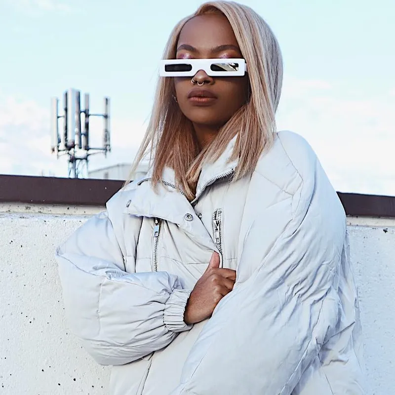 Novelty Retro Punk Square Flat Top Thin Lens Sunglasses C733 sold by ZeroUV product image thumbnail 3