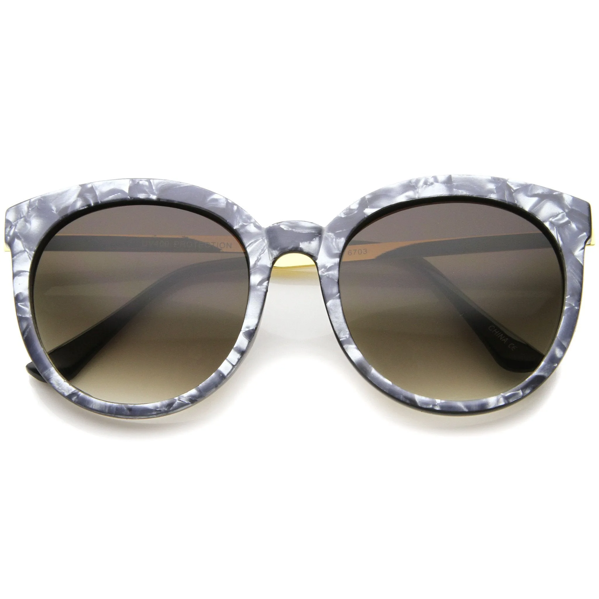 Women's Oversize Round Marble Cat Eye Sunglasses A241 sold by ZeroUV product image thumbnail 2