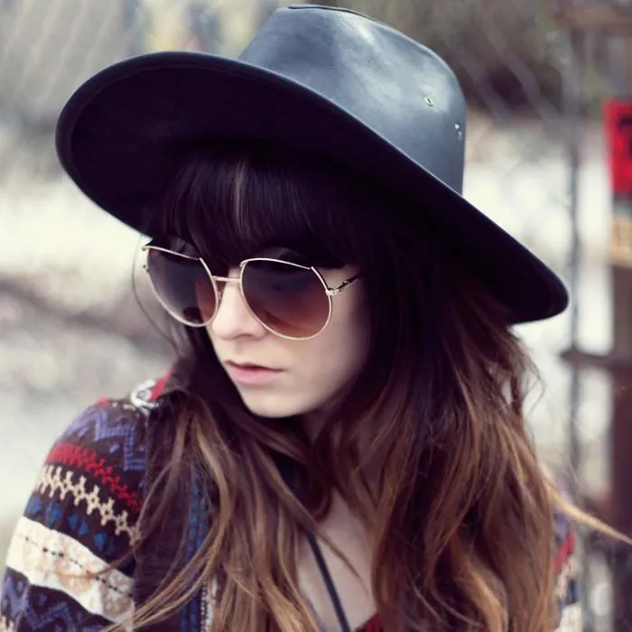 Oversize Eye Brow Designer Round Metal Sunglasses sold by ZeroUV product image thumbnail 4