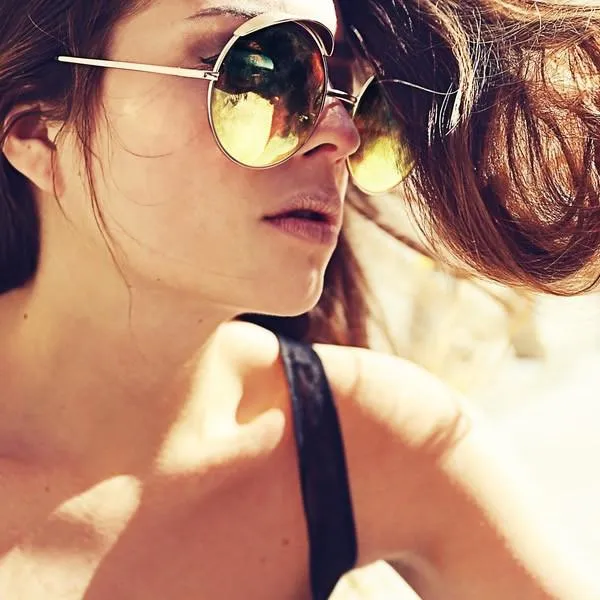 Oversize Eye Brow Designer Round Metal Sunglasses sold by ZeroUV product image thumbnail 2