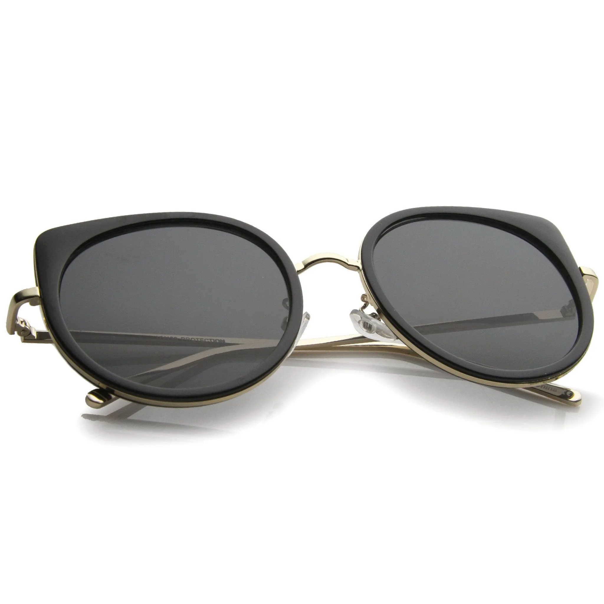 Women's Slim Round Cat Eye Flat Lens Sunglasses A814 sold by ZeroUV product image thumbnail 4