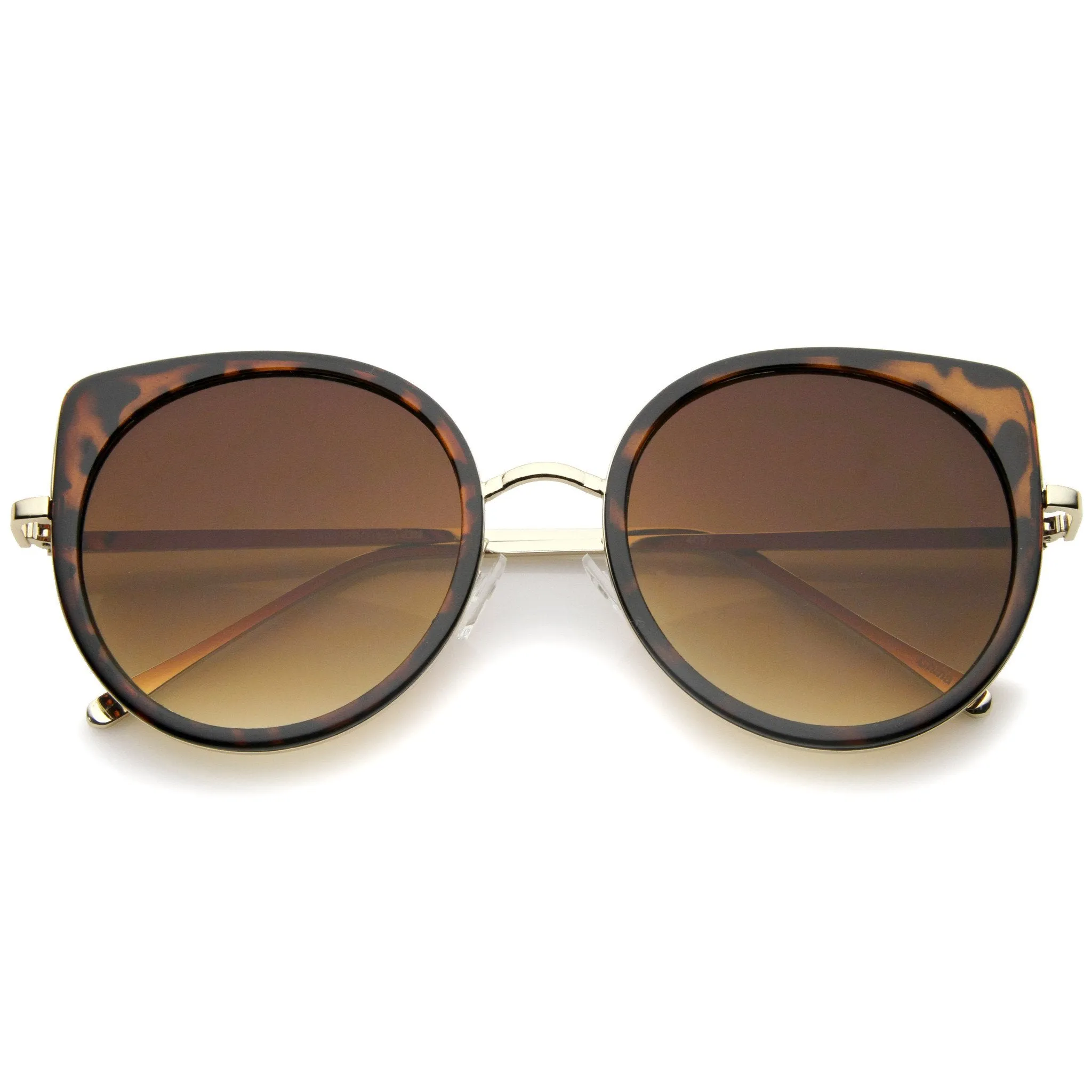 Women's Slim Round Cat Eye Flat Lens Sunglasses A814 sold by ZeroUV product image thumbnail 5