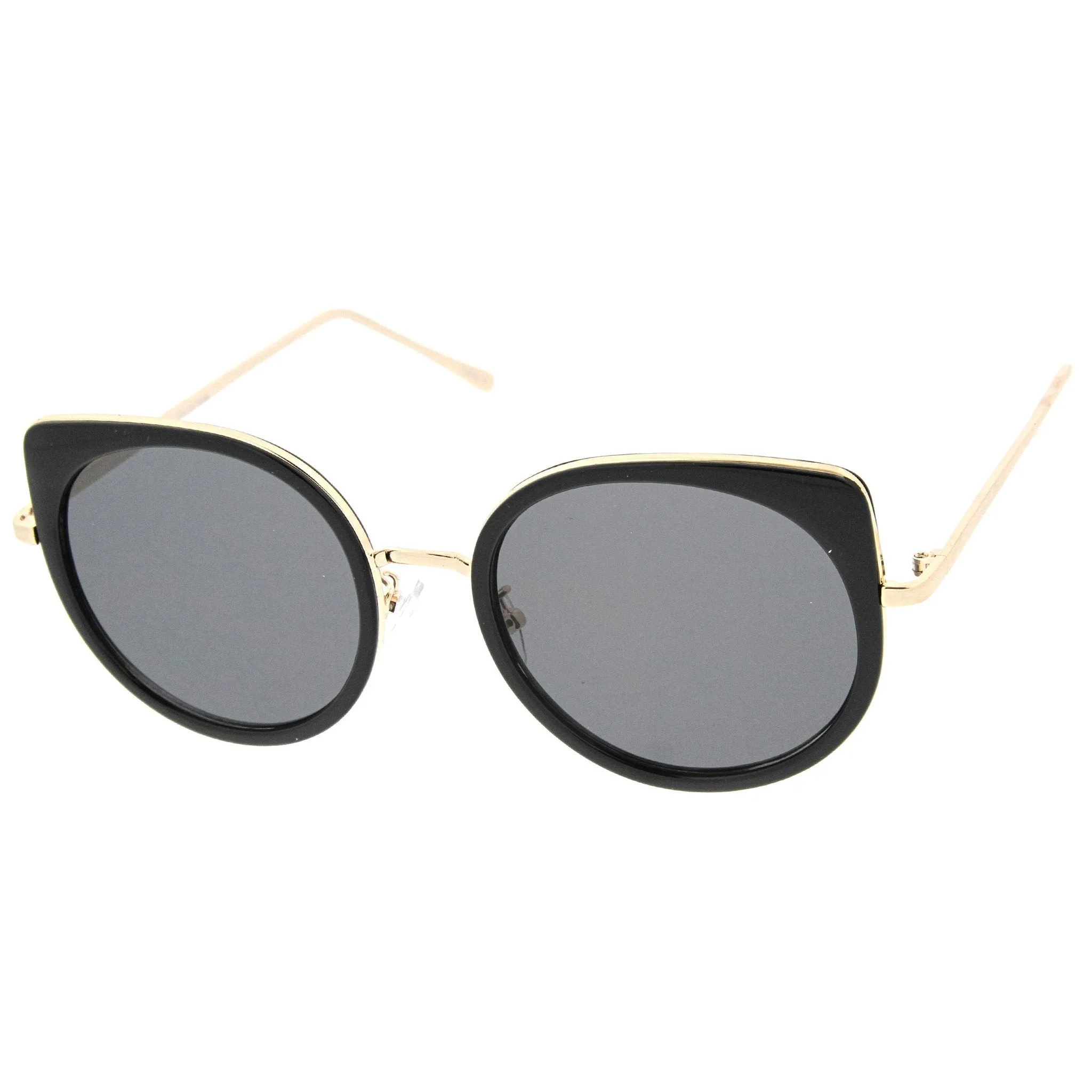 Women's Slim Round Cat Eye Flat Lens Sunglasses A814 sold by ZeroUV product image thumbnail 2
