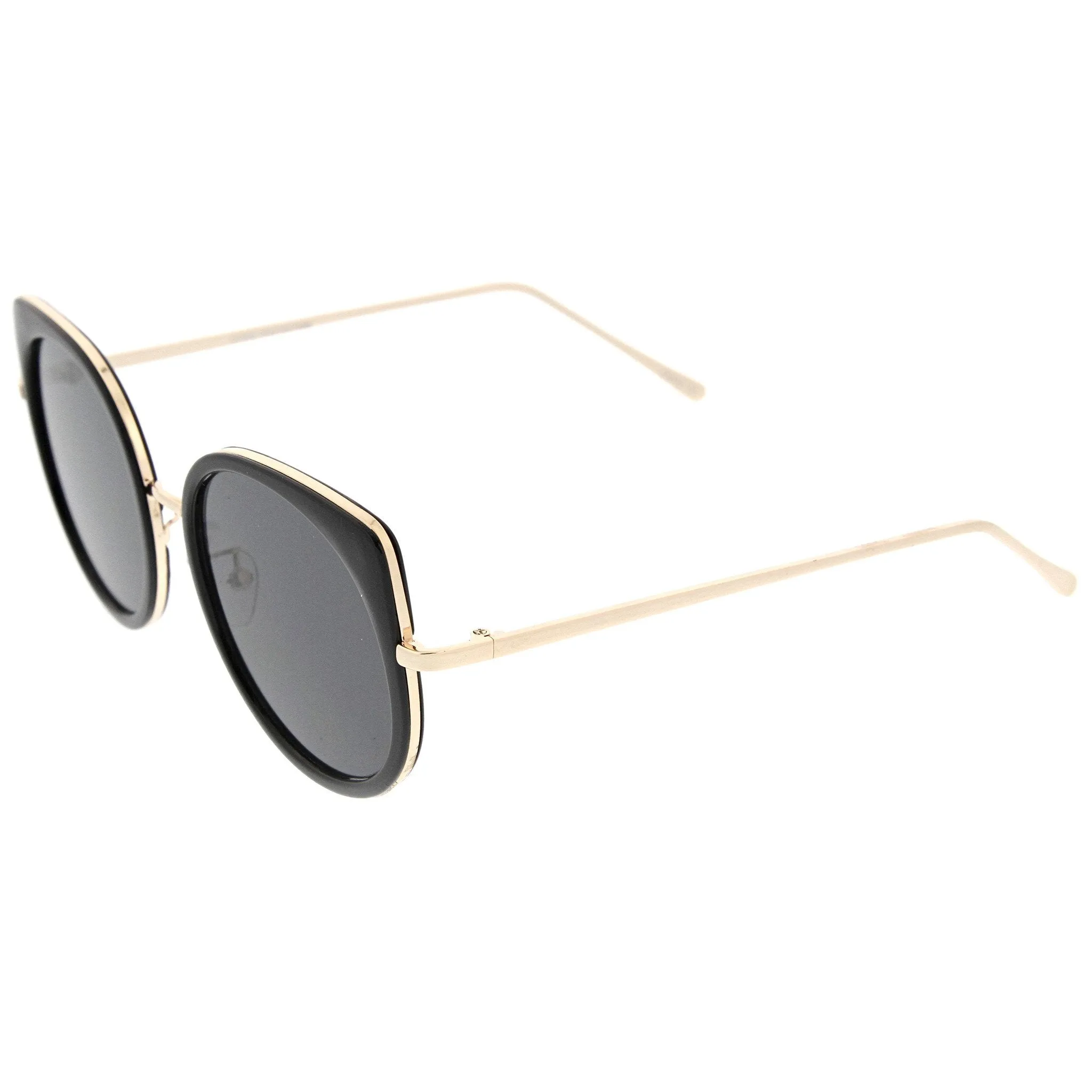 Women's Slim Round Cat Eye Flat Lens Sunglasses A814 sold by ZeroUV product image thumbnail 3