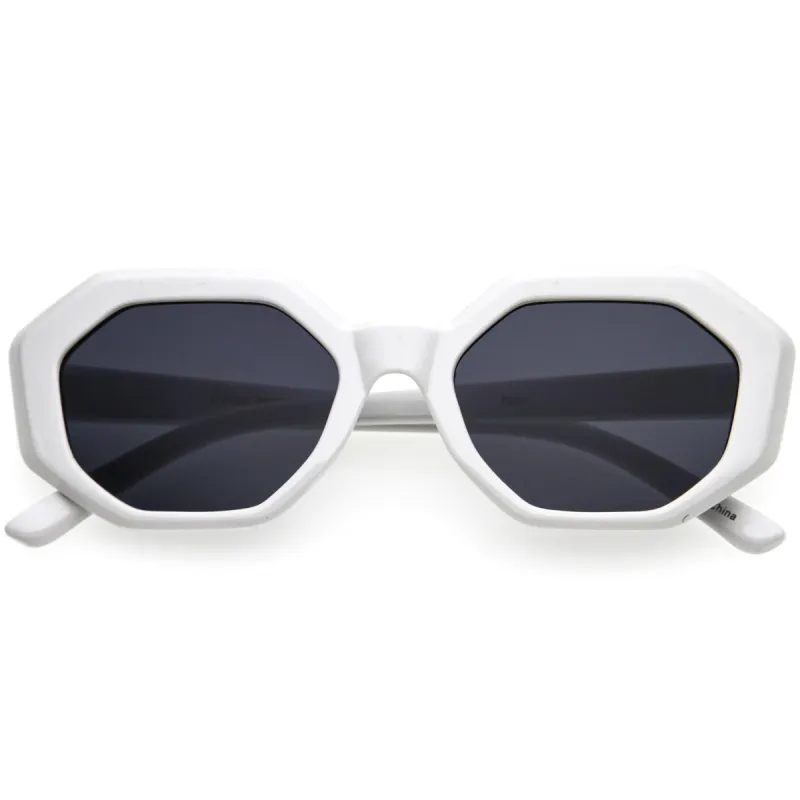 Retro Inspired Chunky Polygon Geometric Sunglasses D214 sold by ZeroUV