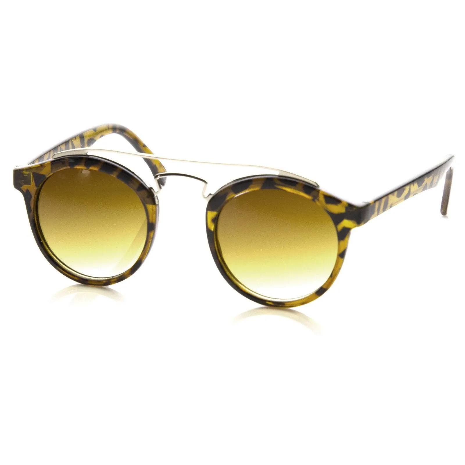 Retro Dapper Cross Bar P3 Round Aviator Sunglasses 8700 sold by ZeroUV product image thumbnail 4