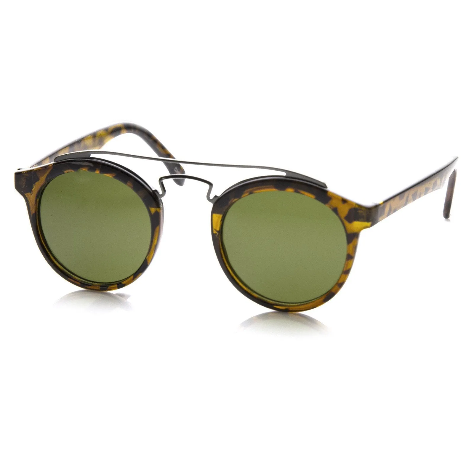 Retro Dapper Cross Bar P3 Round Aviator Sunglasses 8700 sold by ZeroUV product image thumbnail 5