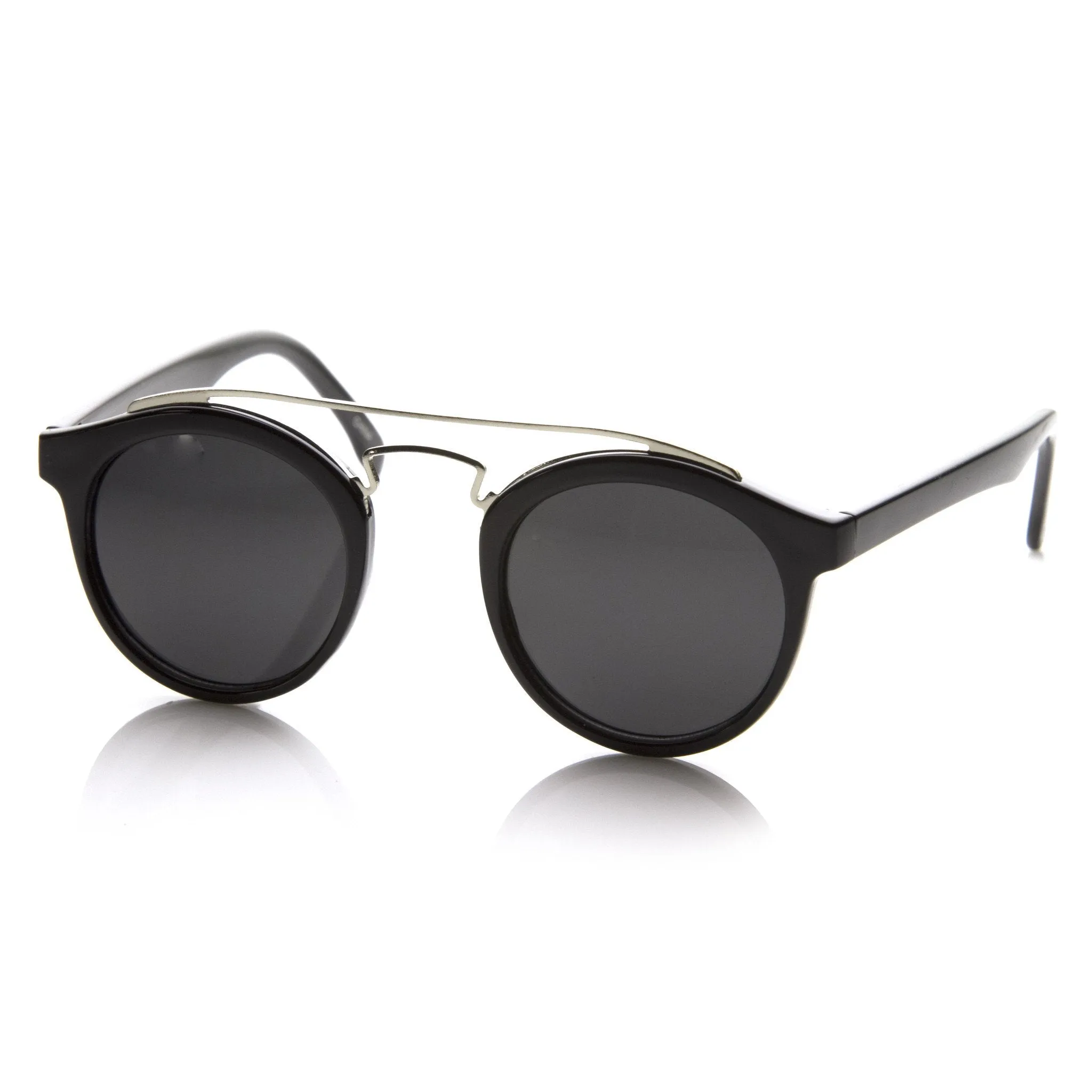Retro Dapper Cross Bar P3 Round Aviator Sunglasses 8700 sold by ZeroUV product image thumbnail 2