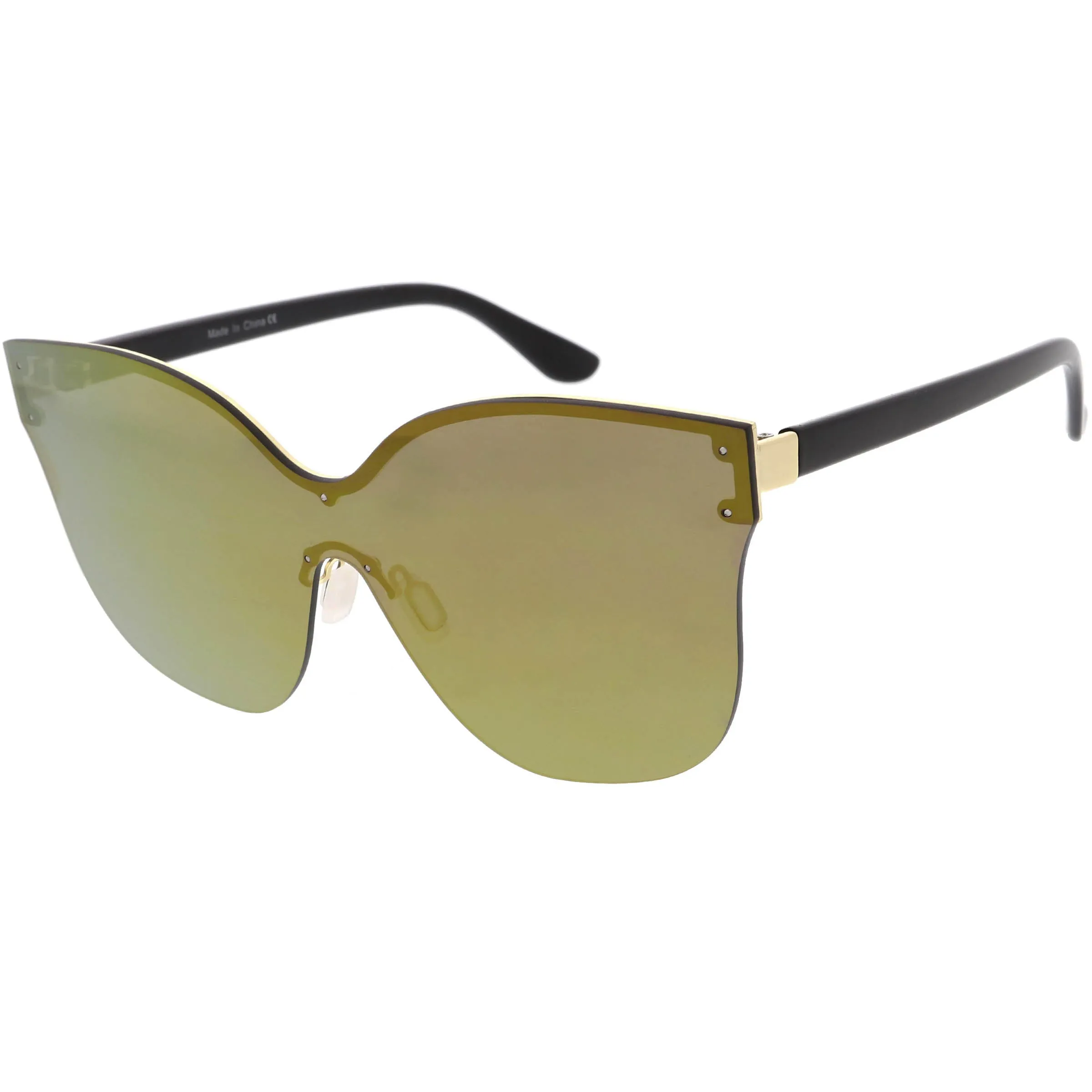 Oversize Modern Women's Shield Mono Lens Cat Eye Sunglasses C967 sold by ZeroUV product image thumbnail 4