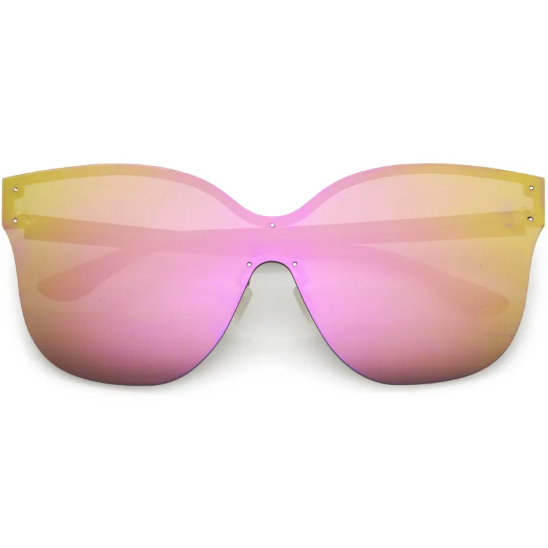 Oversize Modern Women's Shield Mono Lens Cat Eye Sunglasses C967 sold by ZeroUV