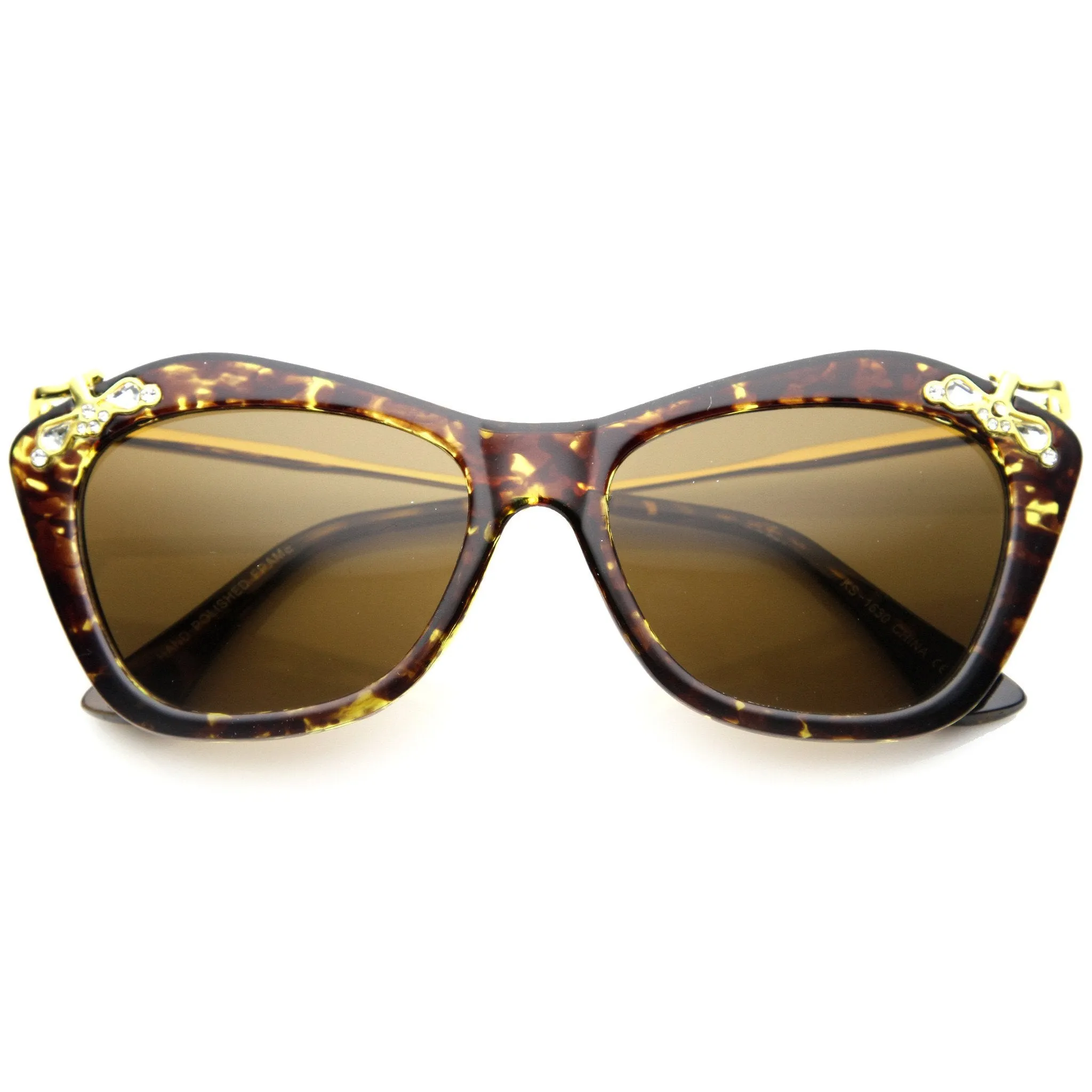 Women's Elegant Designer Cat Eye Jeweled Sunglasses 9759 sold by ZeroUV product image thumbnail 5