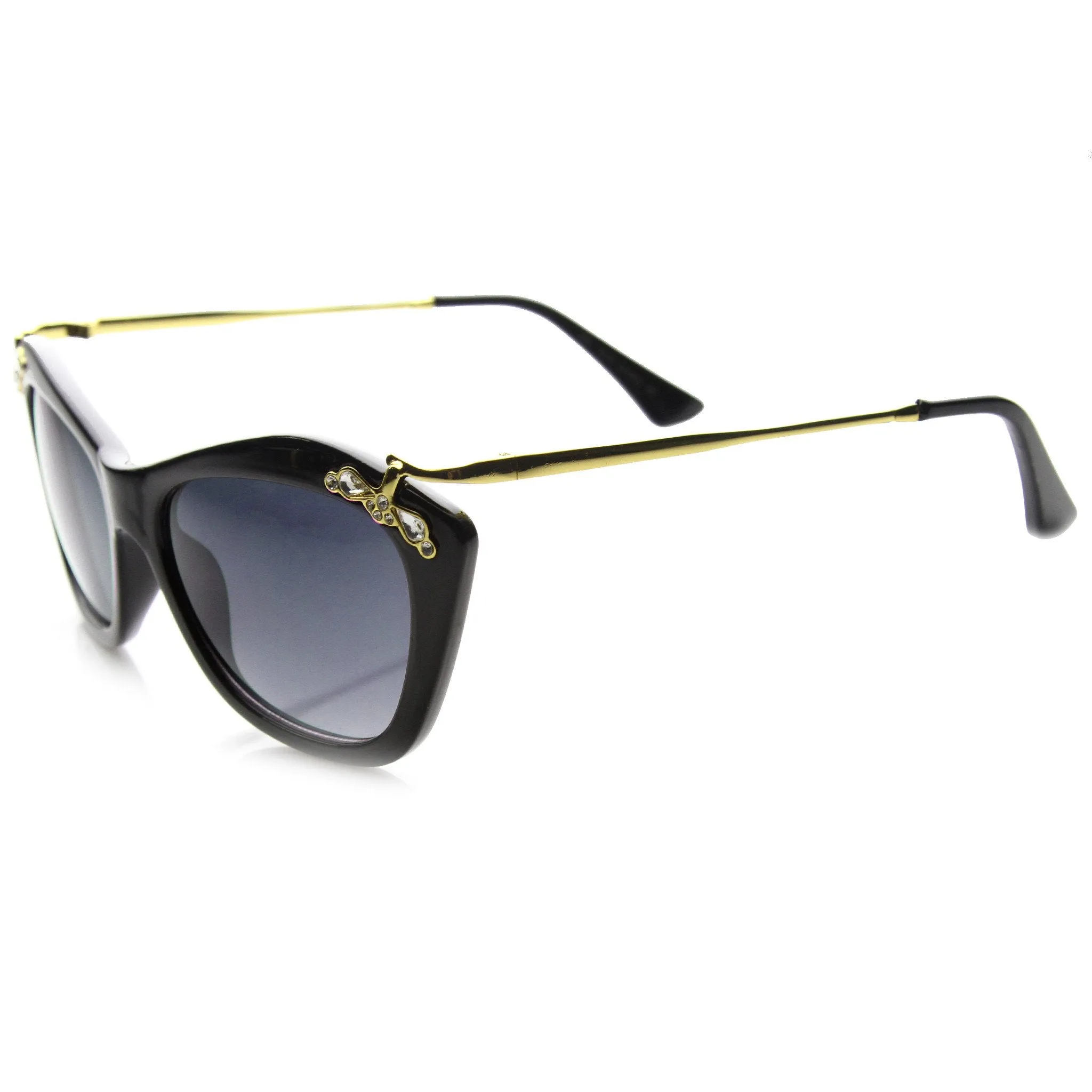 Women's Elegant Designer Cat Eye Jeweled Sunglasses 9759 sold by ZeroUV product image thumbnail 3