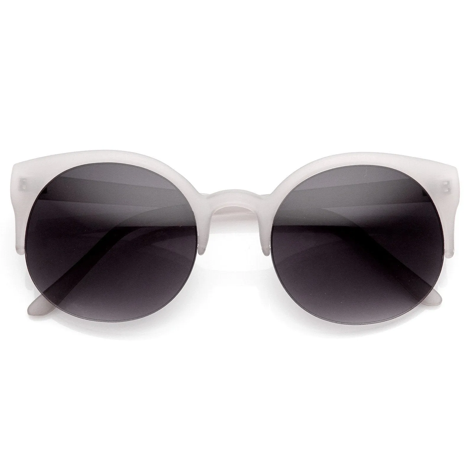 Retro Trendy Round Circle Cat Eye Semi Rimless Sunglasses 9108 sold by ZeroUV product image thumbnail 4